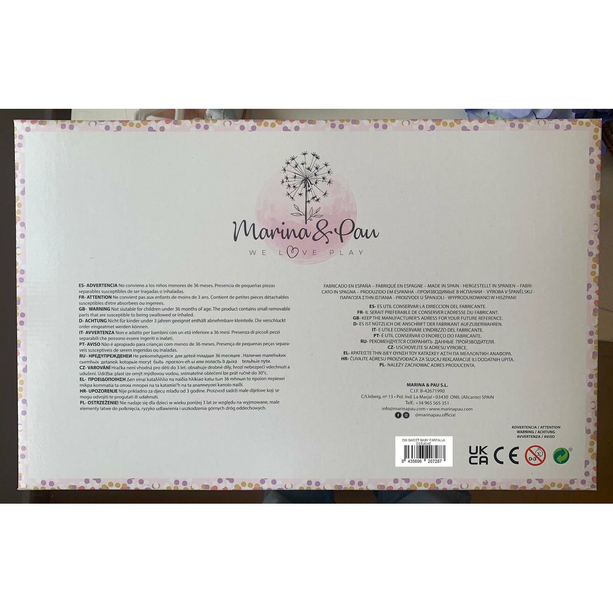 Κούκλα μωρού Marina & Pau Sweet Baby Farfalla 42 cm