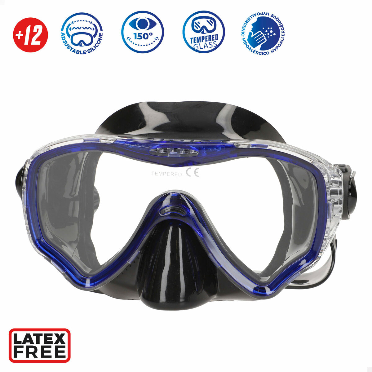 Γυαλιά Καταδύσεων με Σωλήνα AquaSport Μπλε Κόκκινο (x6)