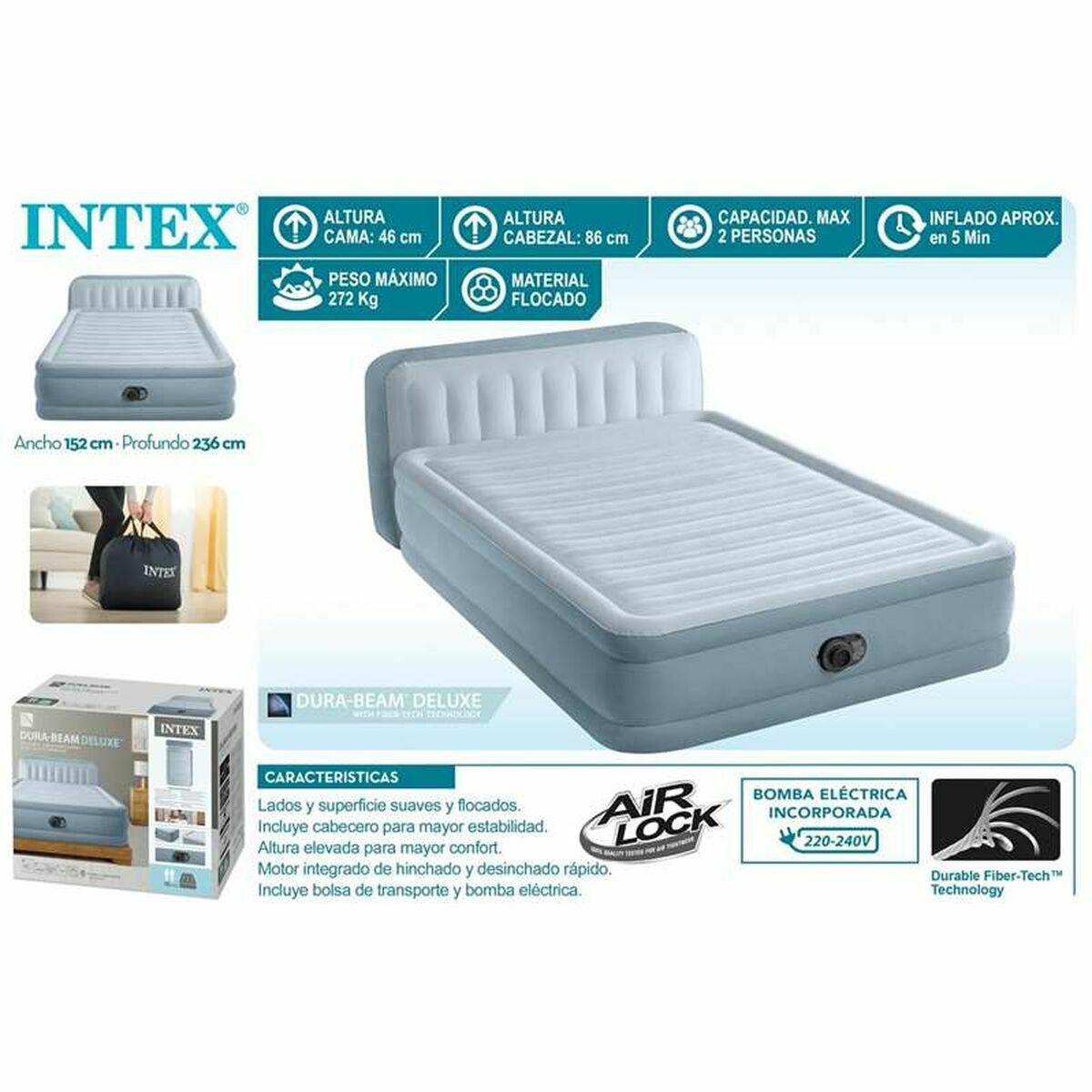 Φουσκωτό Kρεβάτι Intex 152 x 86 x 236 cm