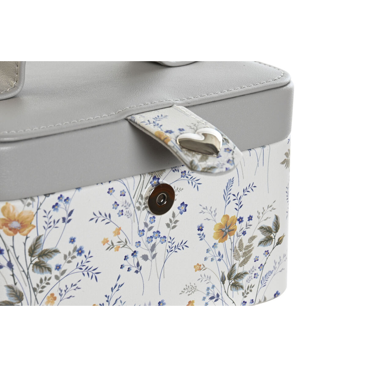 Κουτί-μπιζουτιέρα DKD Home Decor Λευκό Γκρι Λιλά Ανοιχτό Ροζ Πολυουρεθάνιο Καθρέφτης 17 x 12 x 10 cm (x2)