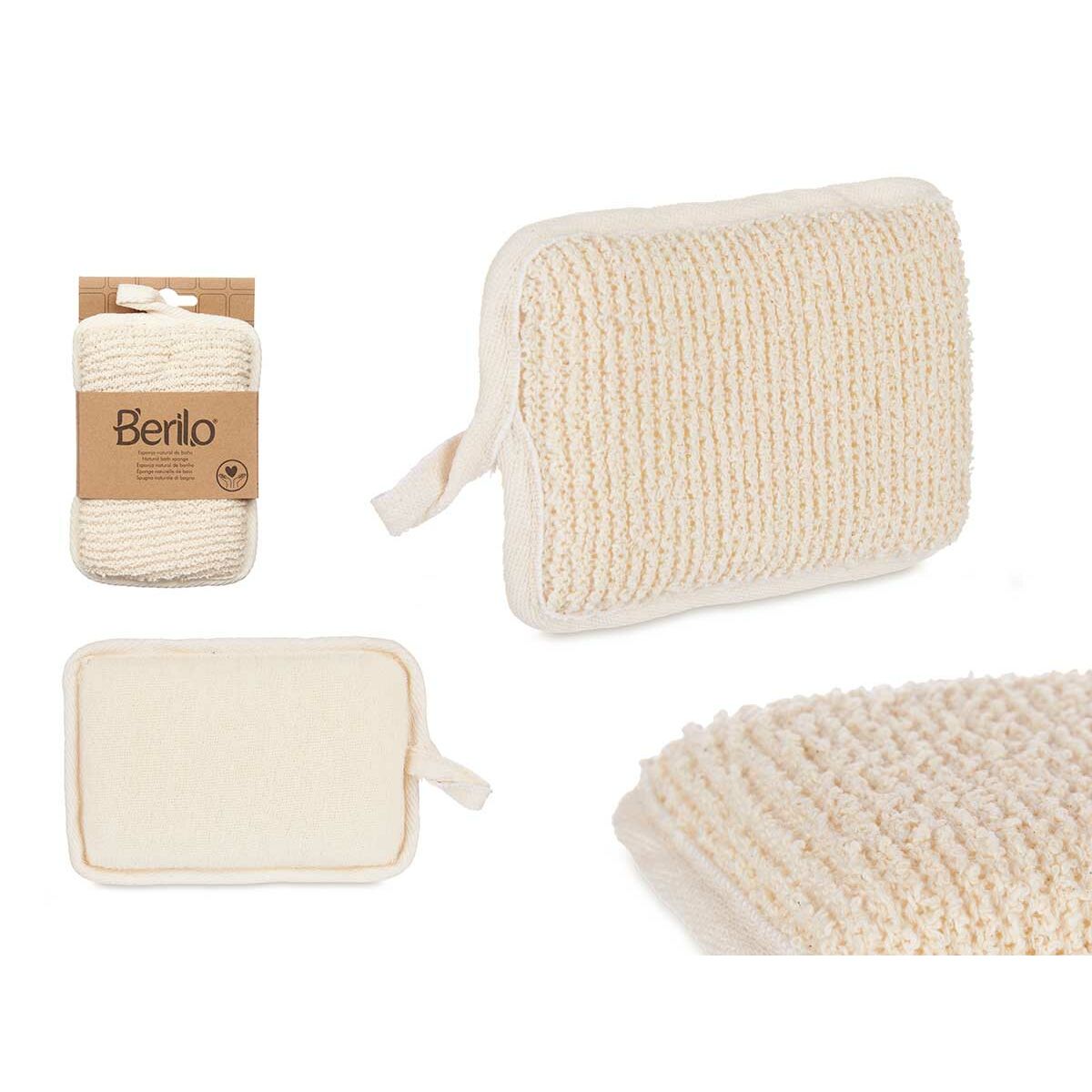 Σφουγγάρι Σώματος Berilo Λευκό Μπεζ 11 x 16,5 x 2 cm (12 Μονάδες)