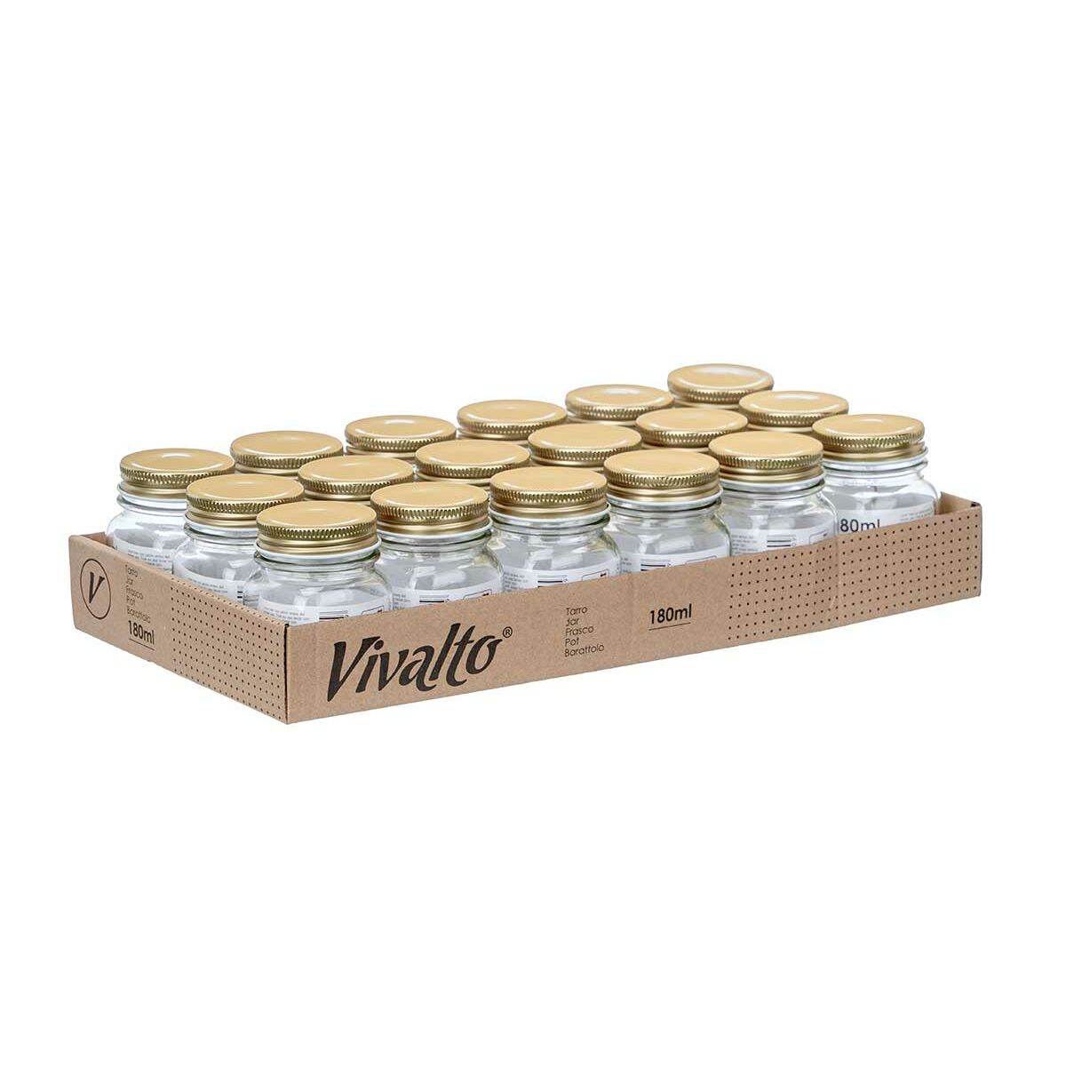 Βάζο Vivalto Διαφανές Χρυσό 180 ml (x18)