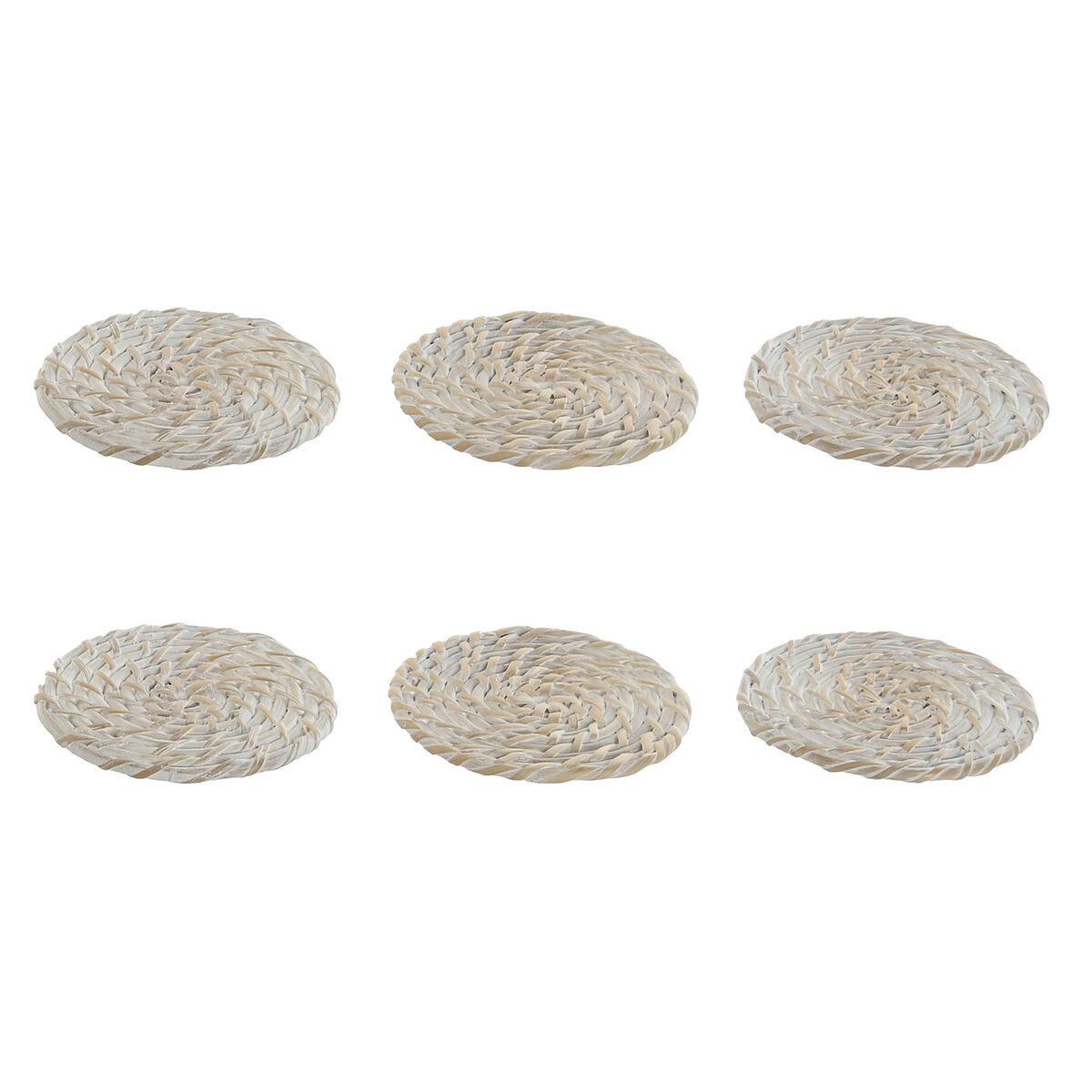 Σουβέρ Home ESPRIT Λευκό Φυσικό Bamboo ρατάν 12 x 12 x 6 cm