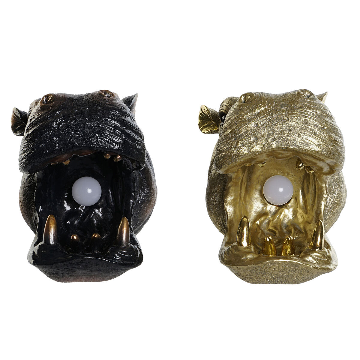 Απλίκες τοίχου DKD Home Decor Χαλκός Χρυσό 50 W Αποικιακό Ιπποπόταμος 220 V 35 x 23 x 34 cm (x2)