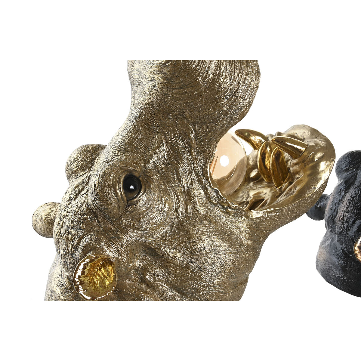 Απλίκες τοίχου DKD Home Decor Χαλκός Χρυσό 50 W Αποικιακό Ιπποπόταμος 220 V 35 x 23 x 34 cm (x2)