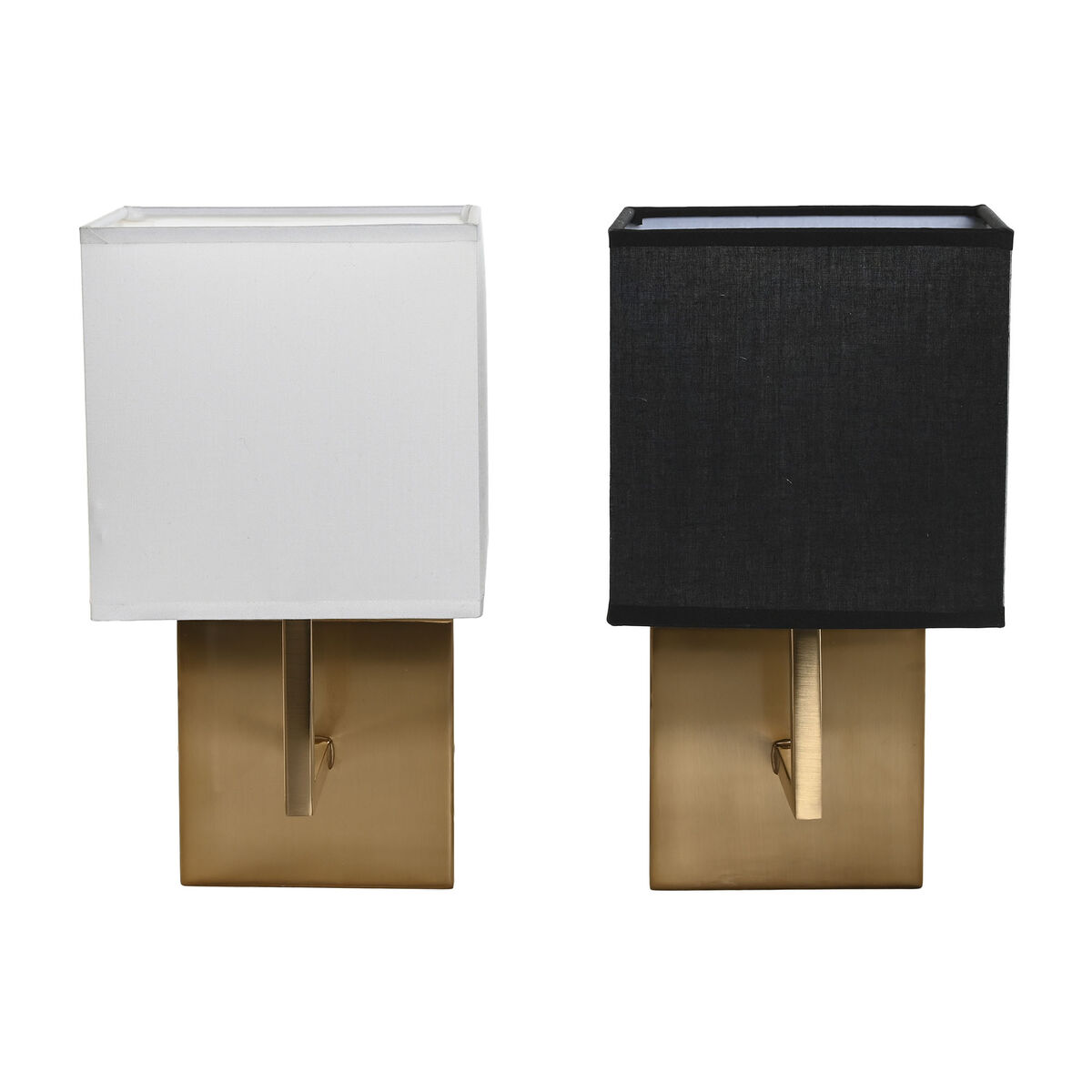 Απλίκες τοίχου DKD Home Decor Λευκό Μαύρο Χρυσό 50 W 220 V 15 x 19 x 27 cm 15 x 19 x 30 cm (x2)