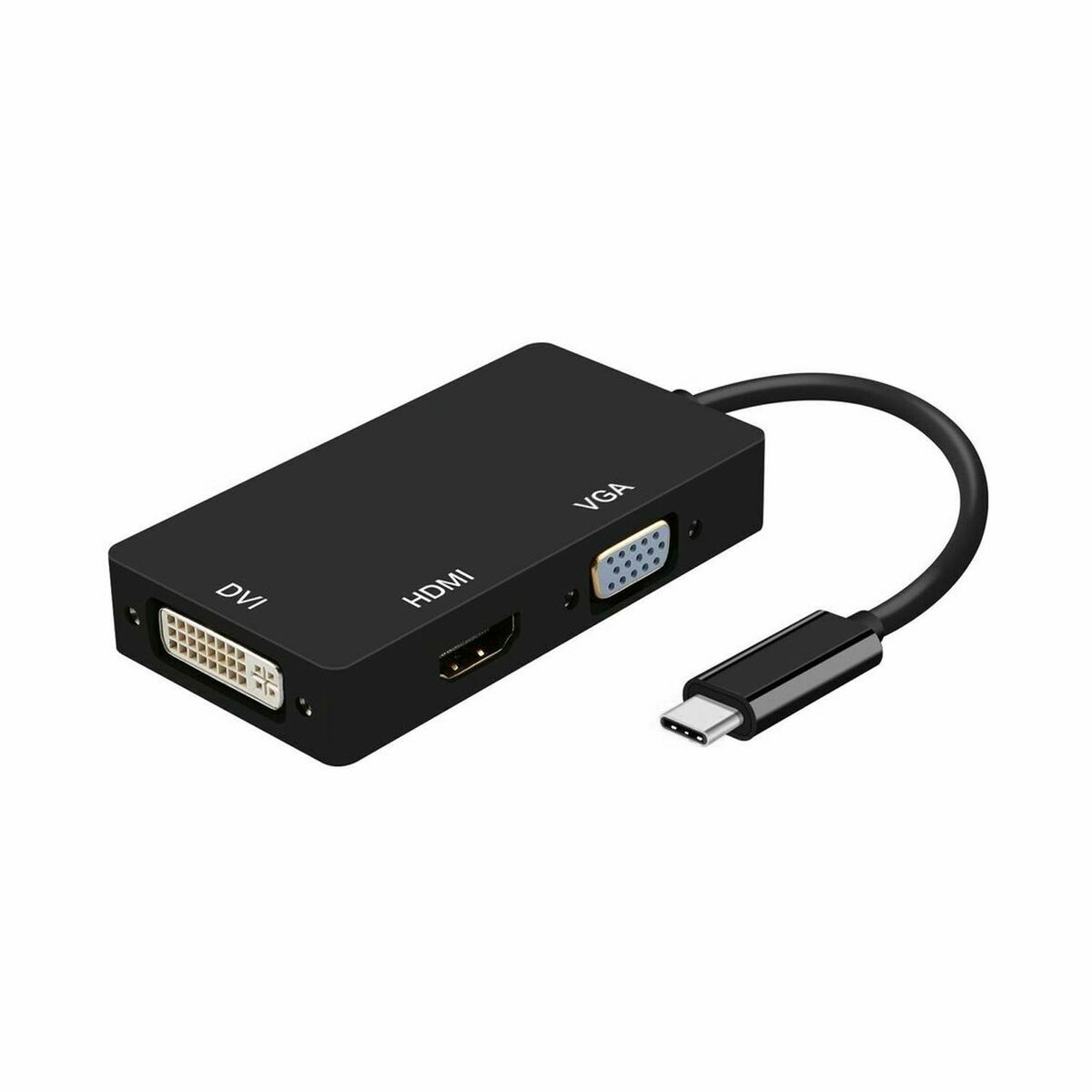 Αντάπτορας USB-C σε VGA/HDMI/DVI Aisens A109-0343 HDMI USB VGA USB 3.2 Μαύρο 15 cm
