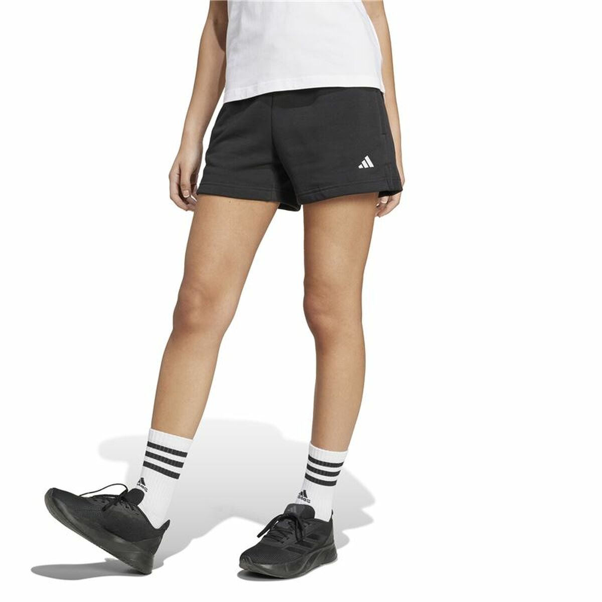 Aθλητικό Σορτς Adidas Essentials Small Logo Fleece Shorts Μαύρο