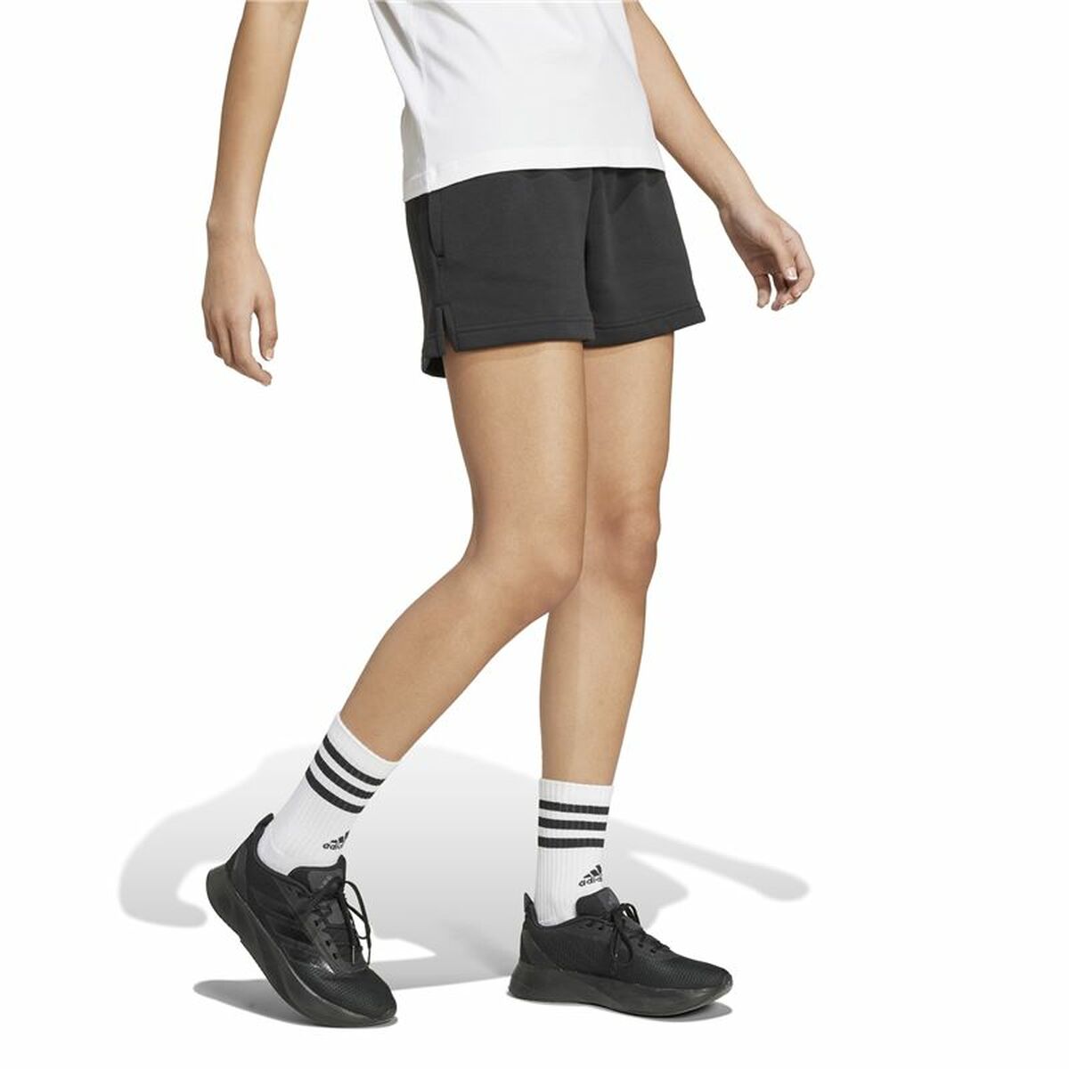 Aθλητικό Σορτς Adidas Essentials Small Logo Fleece Shorts Μαύρο