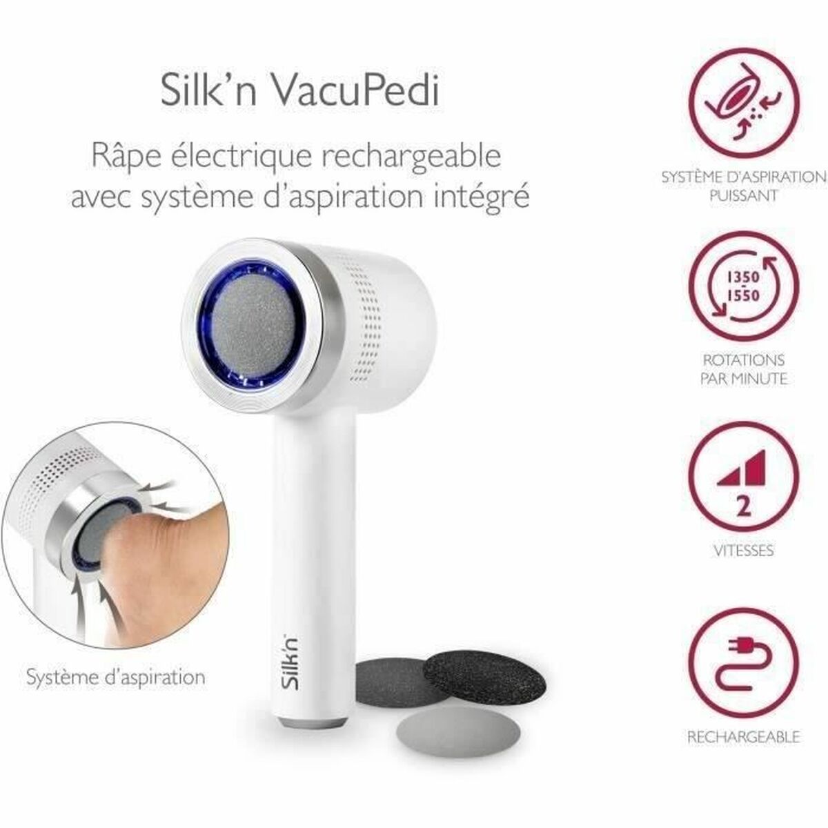 Electric Callus Remover Silk´n Vacupedi (5 Μονάδες) Electric Callus Remover Silk´n Vacupedi (5 Μονάδες)