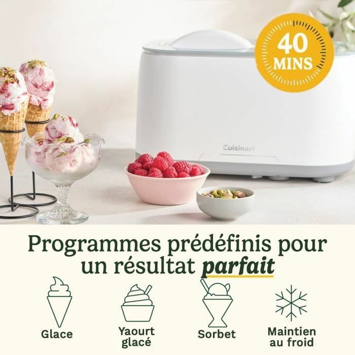 Παγωτιέρα Cuisinart ICE90E Λευκό 100 W 1 L