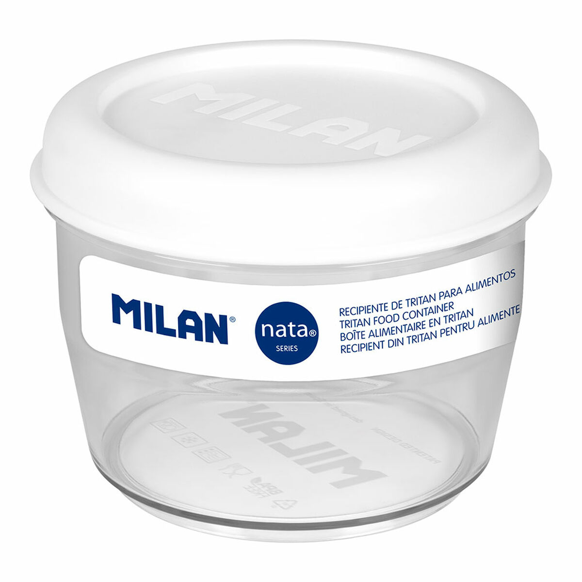 Ερμητικό Κουτί Γεύματος Milan 500 ml Λευκό Διαφανές Πλαστική ύλη Στρογγυλή Ø 12 cm Ερμητικό Κουτί Γεύματος Milan 500 ml Λευκό Διαφανές Πλαστική ύλη Στρογγυλή Ø 12 cm