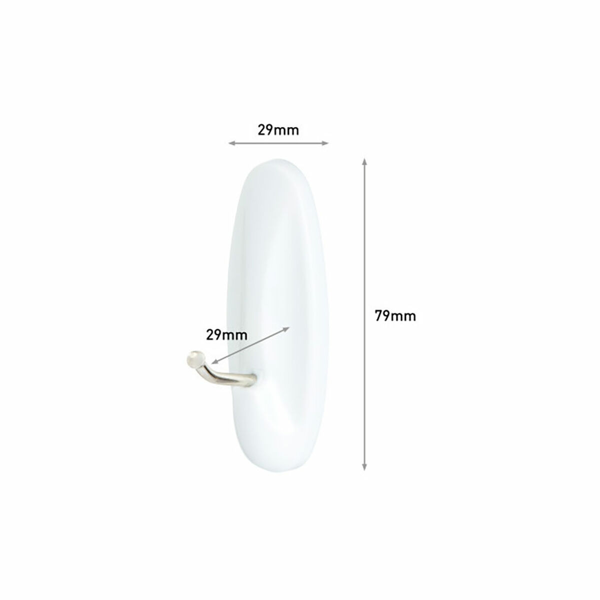 Γάντζος για κρέμασμα 3M 1,3 kg 29 X 79 X 29 MM Λευκό Μέταλλο (x2)