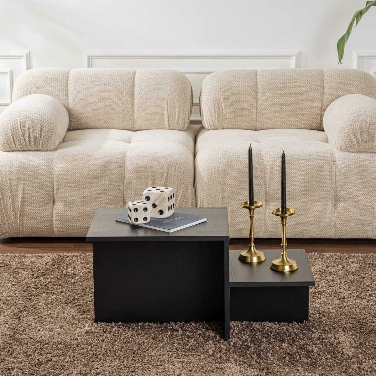 Τραπεζάκι Καφέ Harmony Μαύρο 80 x 40 x 40 cm