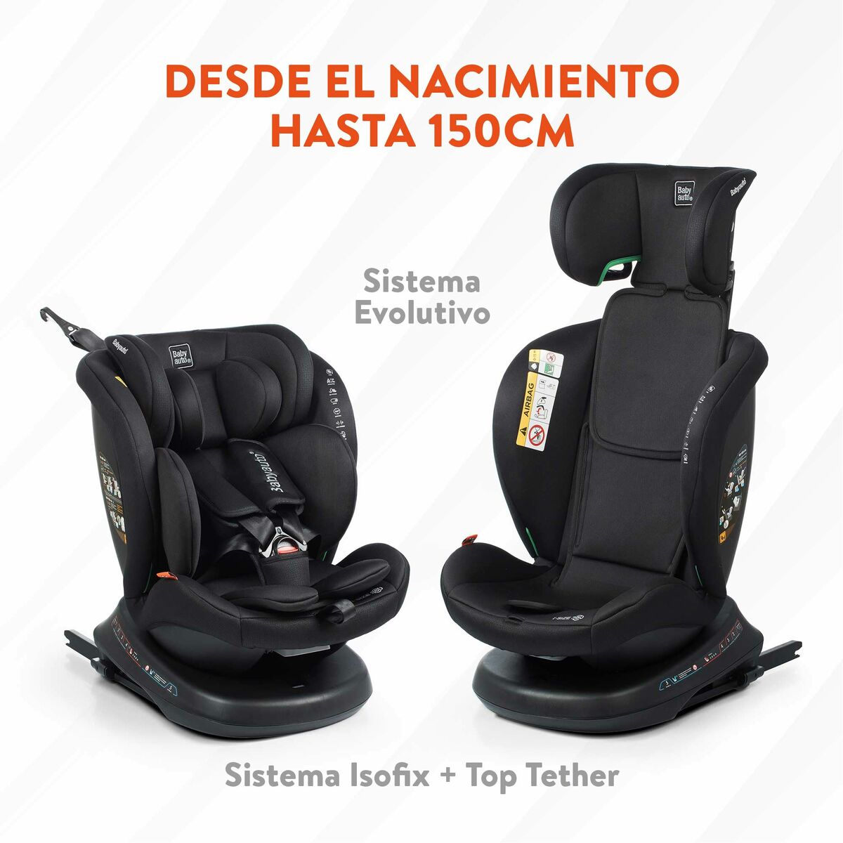 Καθίσματα αυτοκινήτου Babyauto RODIA Μαύρο 0 (de 0 a 10 kilos) I (9 - 18 kg) II (15-25 kg) III (22 - 36 kg) Παιδικά ECE R129/04