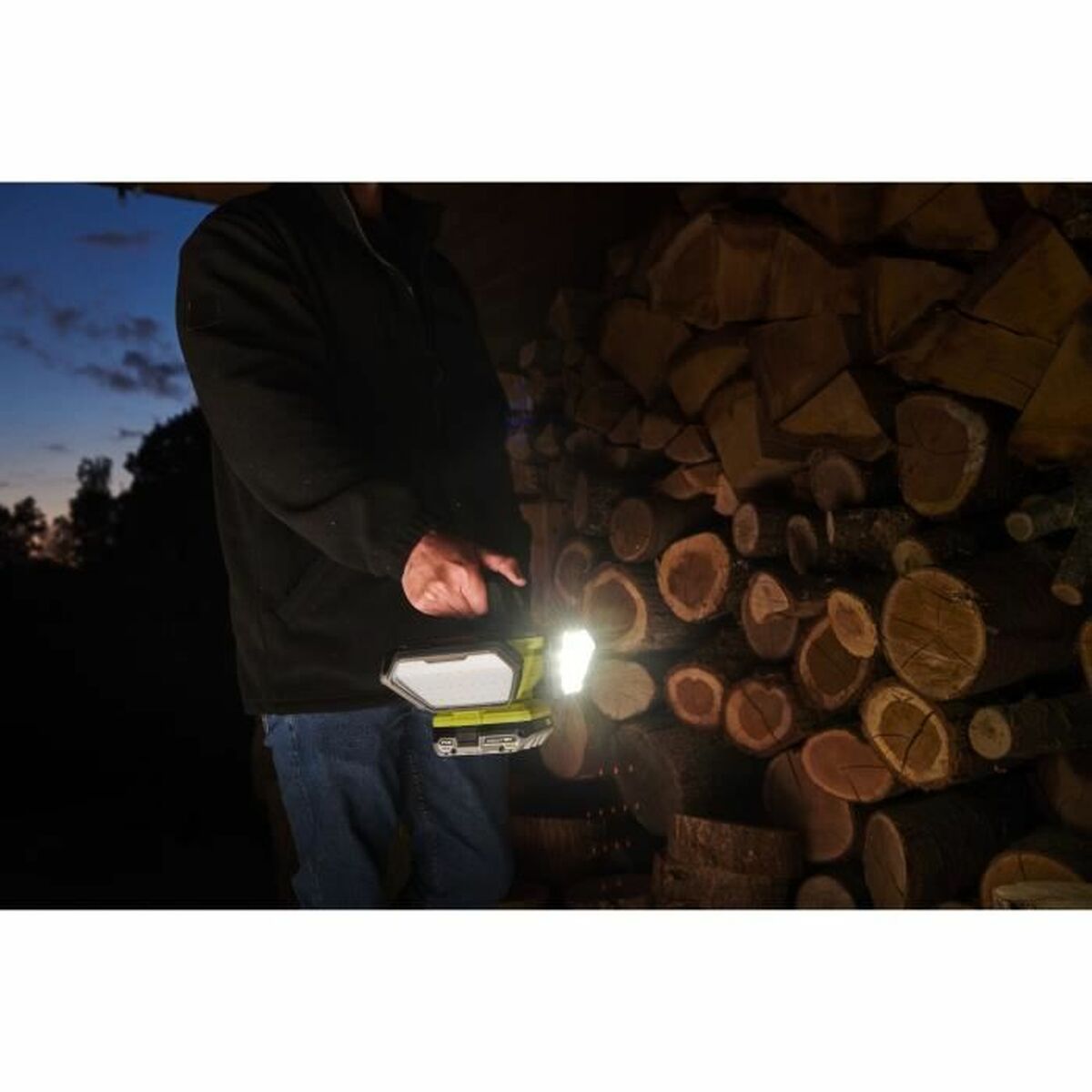 LED spotlight Ryobi 360° 500 lm Πράσινο Γκρι