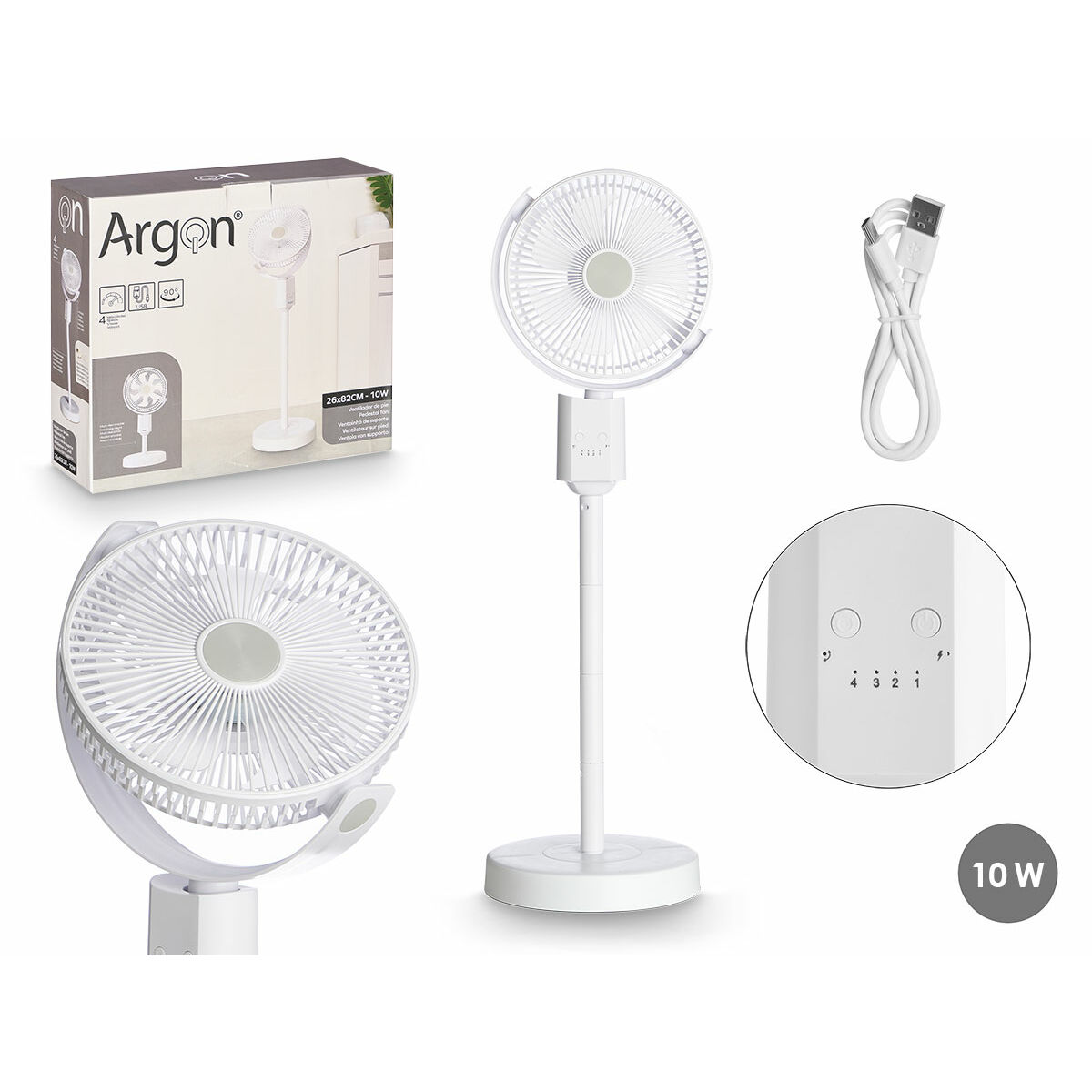 Ανεμιστήρας Δαπέδου Argon Λευκό 10 W Ανεμιστήρας Δαπέδου Argon Λευκό 10 W