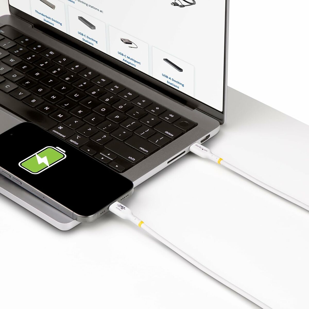 Καλώδιο USB Startech USB2EPR1MW Λευκό 1 m