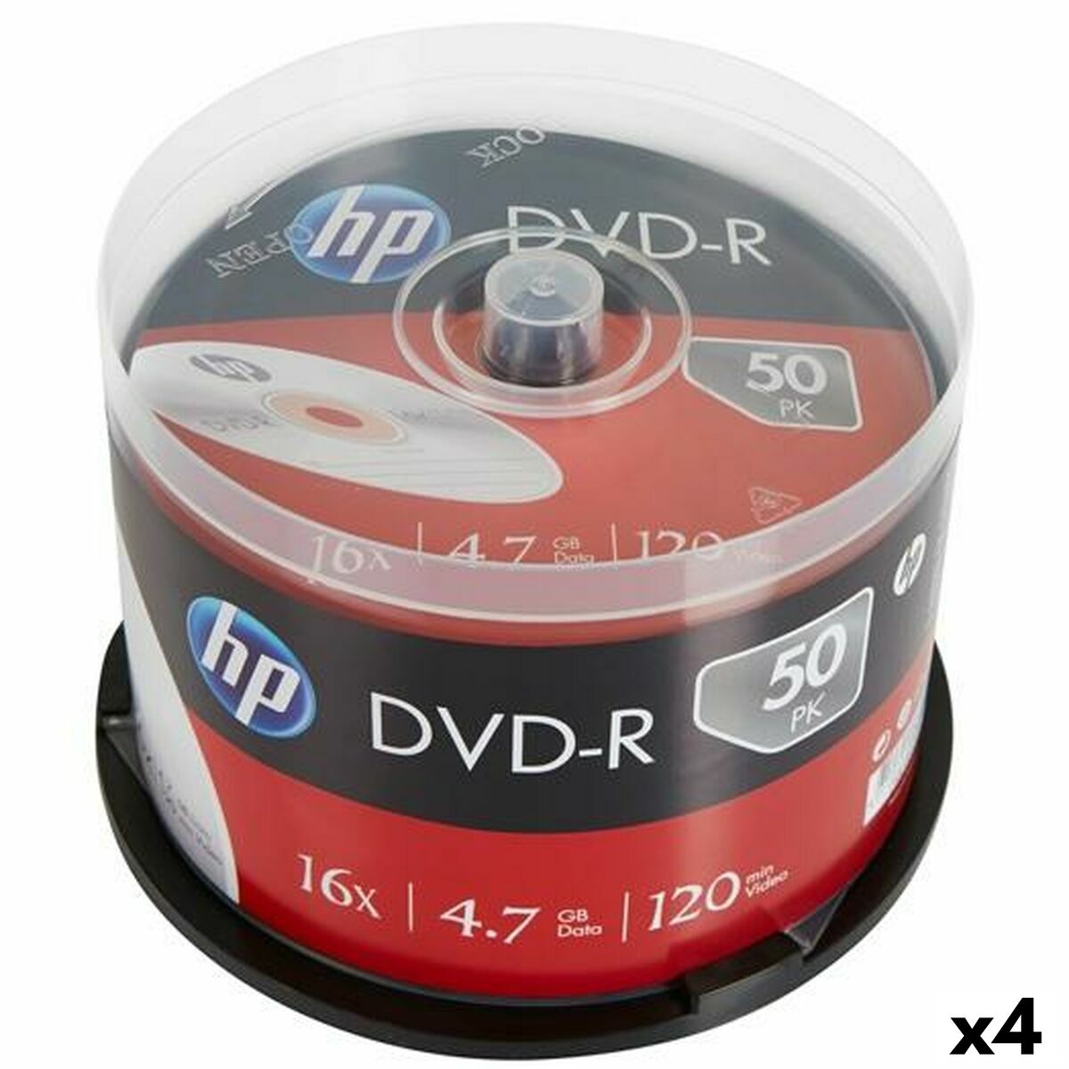 DVD-R HP 4,7 GB 16x 50 Τεμάχια (4 Μονάδες)