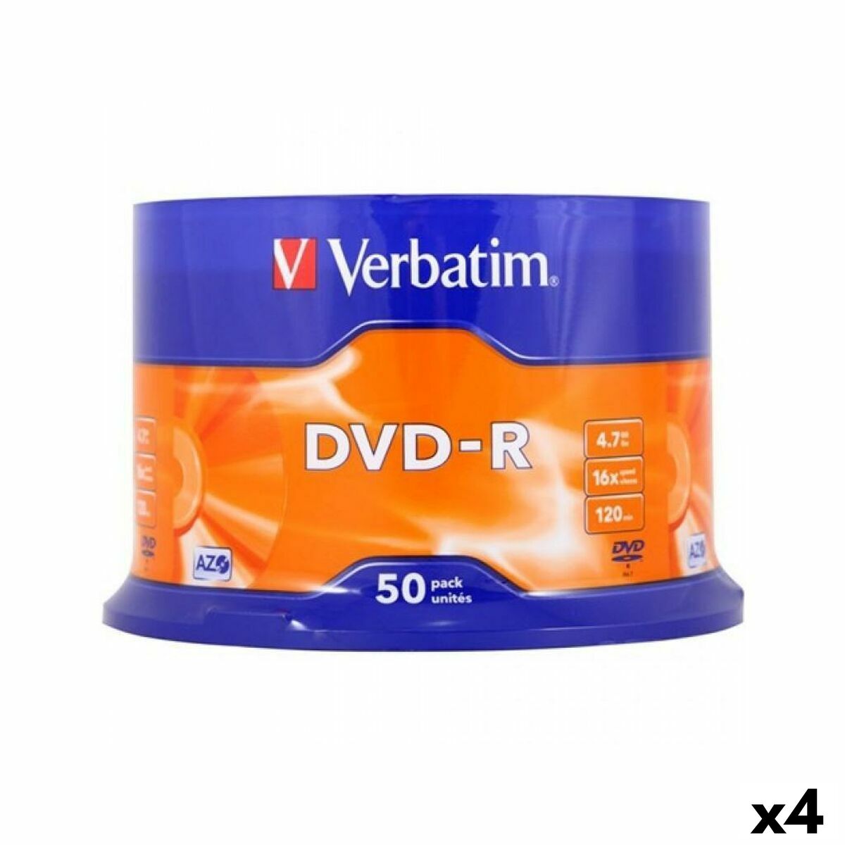 DVD-R Verbatim 4,7 GB 16x 50 Τεμάχια (4 Μονάδες)