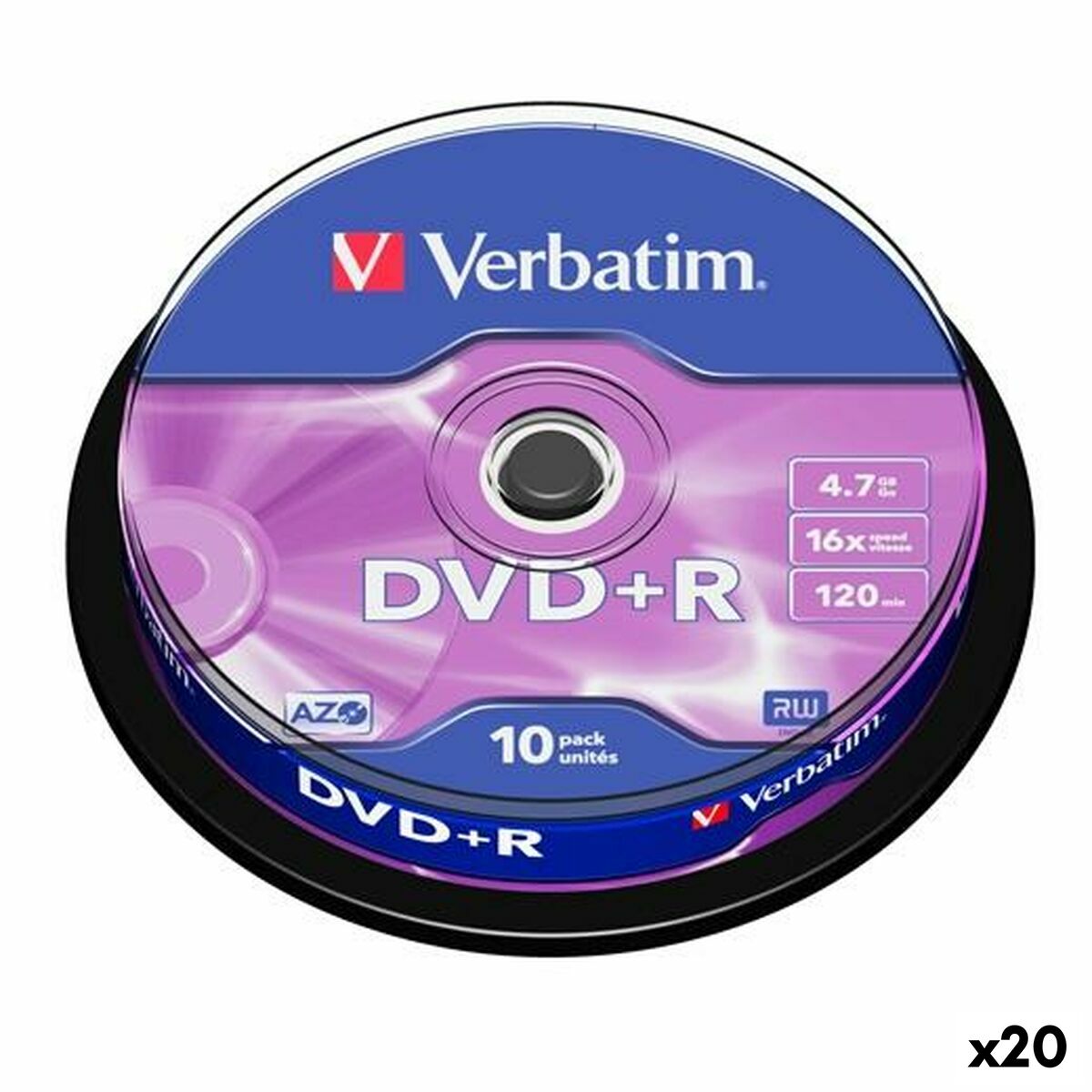 DVD + R Verbatim 4,7 GB 16x 10 Τεμάχια (20 Μονάδες)