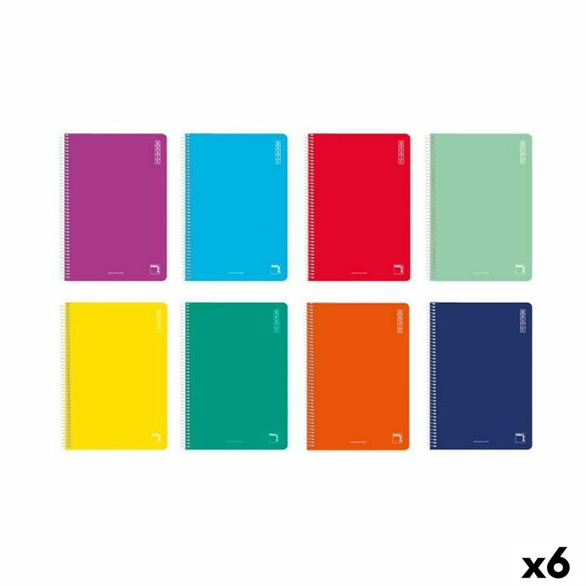 Σετ Σημειωματάριων Pacsa BASIC Τέταρτο 80 Φύλλα 10 Τεμάχια (x6)