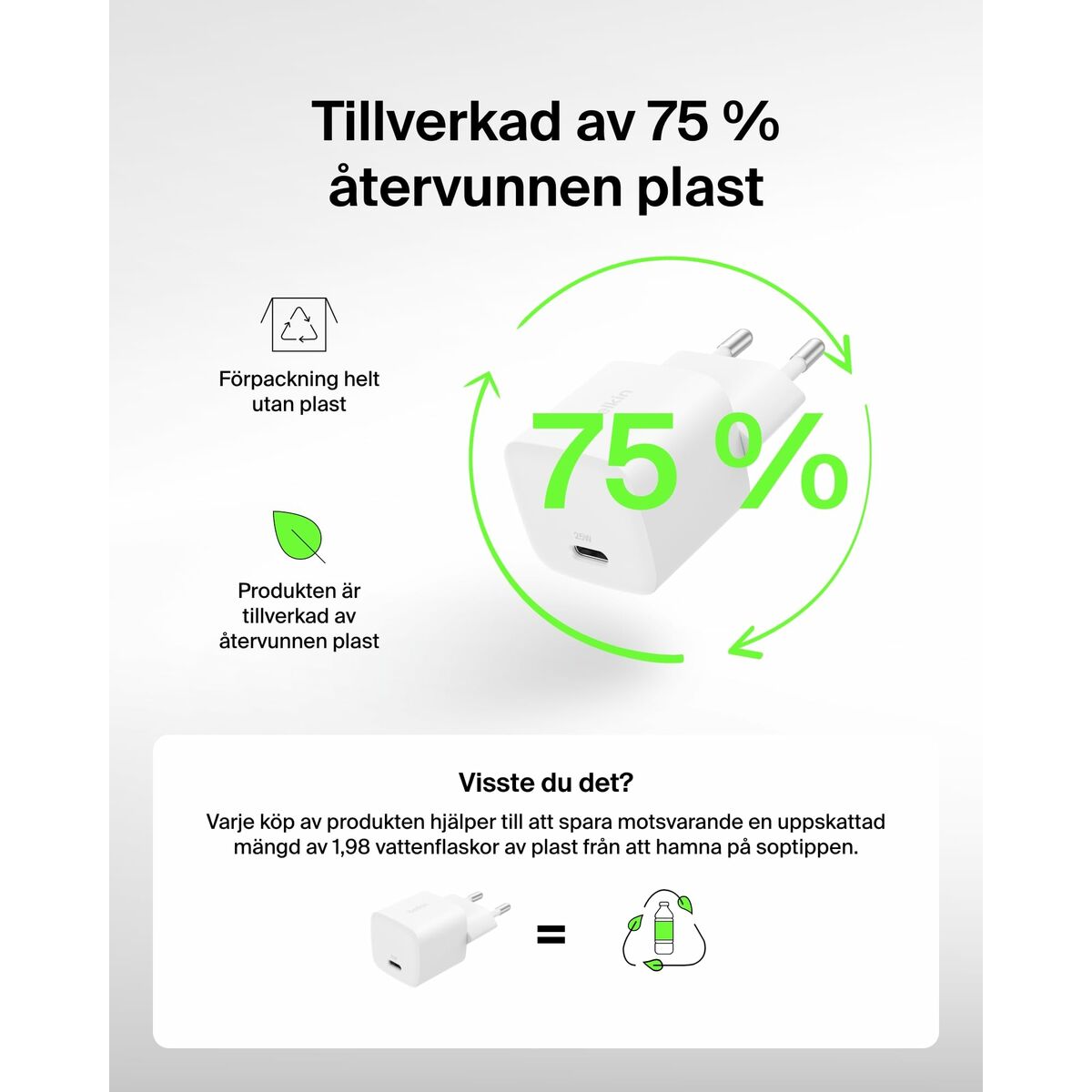 Καλώδιο USB σε Lightning Belkin WCA012KQWH Λευκό