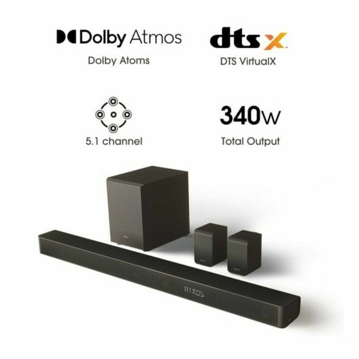 Σύστημα Ηχείων Soundbar Hisense AX5100G    340W Μαύρο Σύστημα Ηχείων Soundbar Hisense AX5100G    340W Μαύρο
