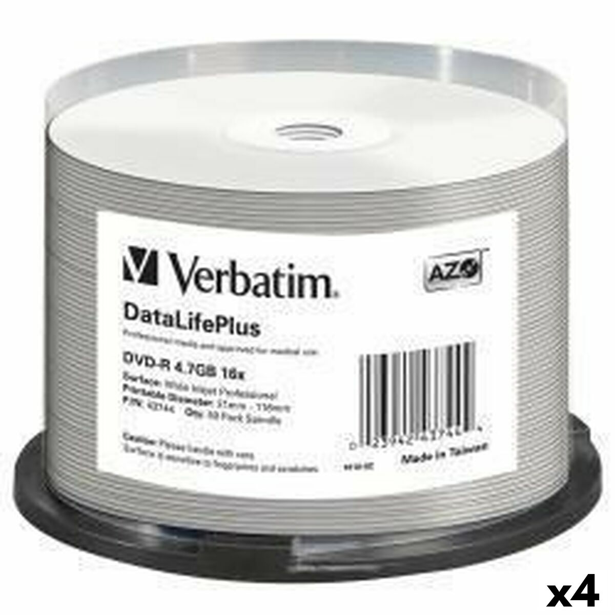 DVD-R Verbatim DATALIFE PLUS 4,7 GB 16x 50 Τεμάχια (4 Μονάδες)