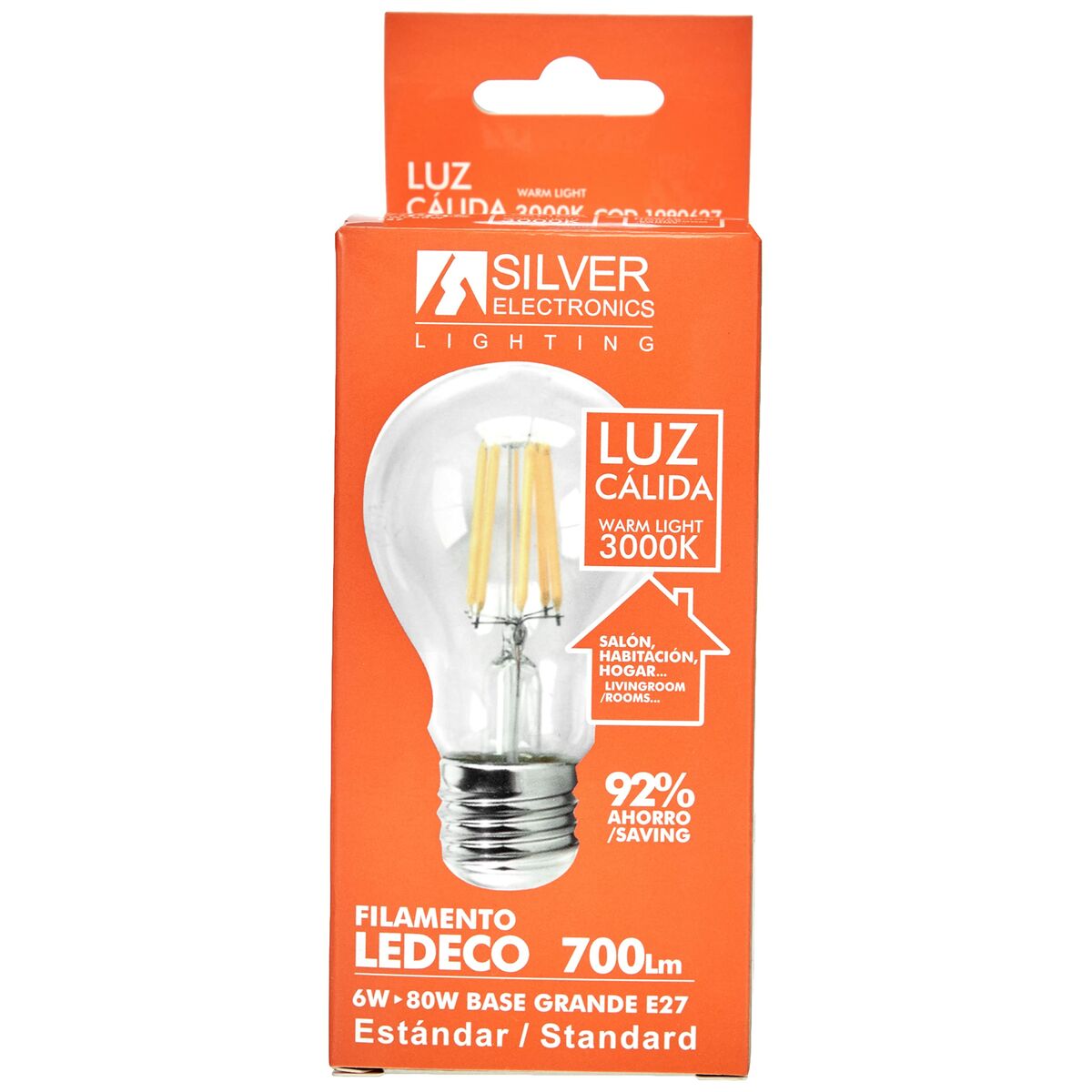 Σφαιρική Λάμπα LED Silver Electronics 1980627 E27 6W 3000K A++ (Θερμό Φως) Σφαιρική Λάμπα LED Silver Electronics 1980627 E27 6W 3000K A++ (Θερμό Φως)