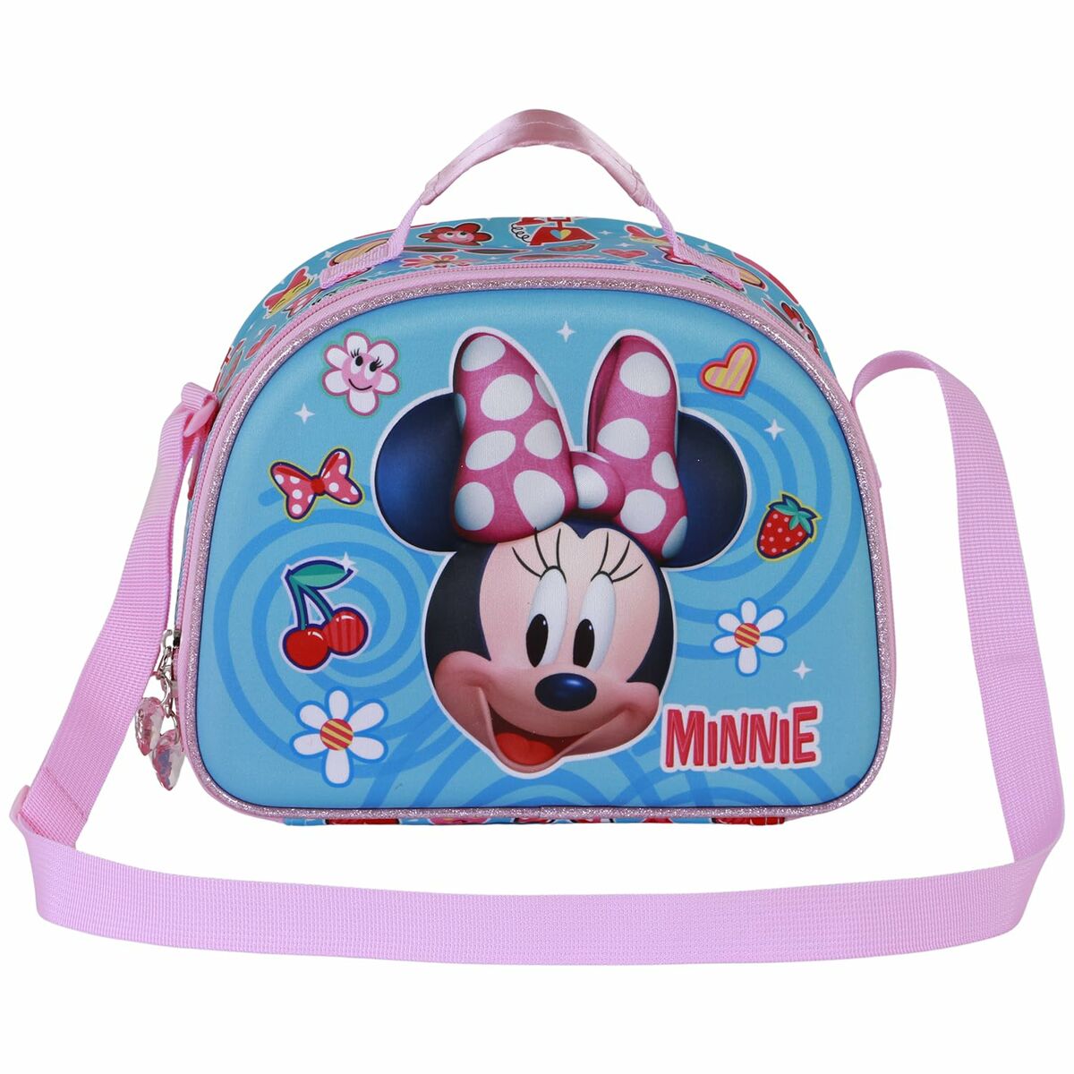θερμική Θήκη Mεταφοράς Σνακ 3D Minnie Mouse Happiness Ροζ 25,5 x 10 x 20 cm