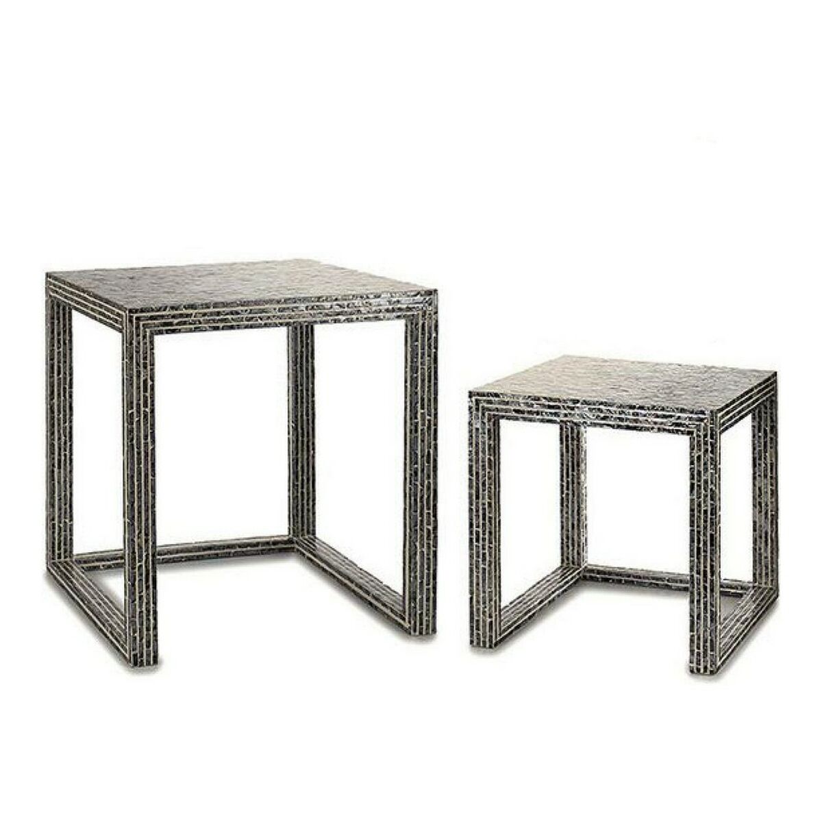 Βοηθητικό Τραπέζι Gift Decor BIG-S3603676 Γκρι Από φίλντισι 42,5 x 61 x 60 cm (2 Τεμάχια) (x2) Βοηθητικό Τραπέζι Gift Decor BIG-S3603676 Γκρι Από φίλντισι 42,5 x 61 x 60 cm (2 Τεμάχια) (x2)