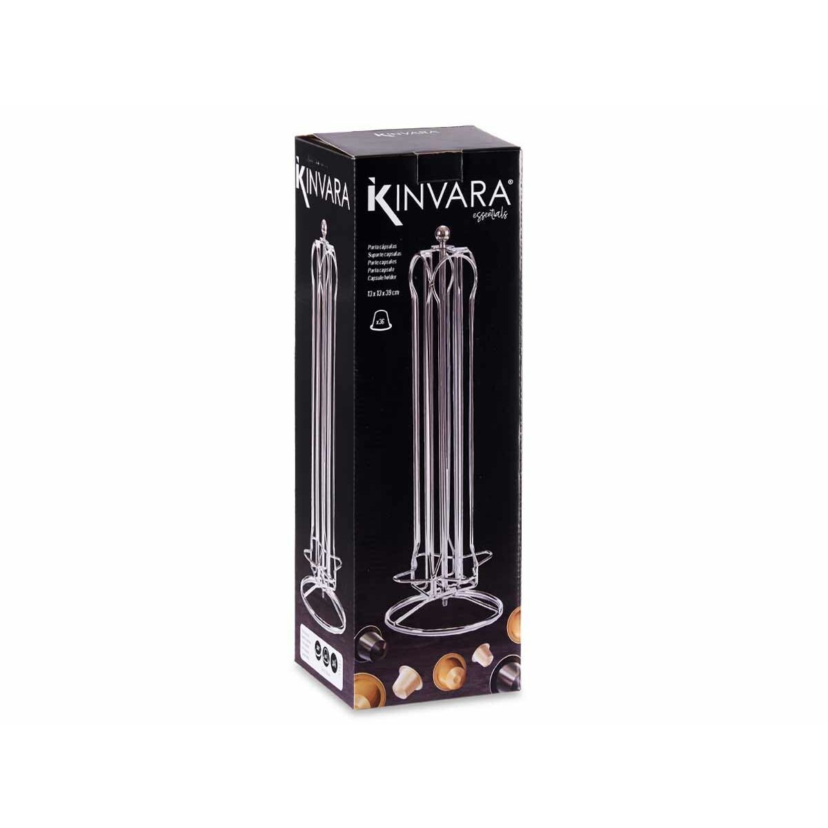 βάση για 36 καψάκια καφέ Kinvara Nespresso Ασημί Μέταλλο 13 x 39 x 13 cm Περιστροφικó 36 Τεμάχια βάση για 36 καψάκια καφέ Kinvara Nespresso Ασημί Μέταλλο 13 x 39 x 13 cm Περιστροφικó 36 Τεμάχια