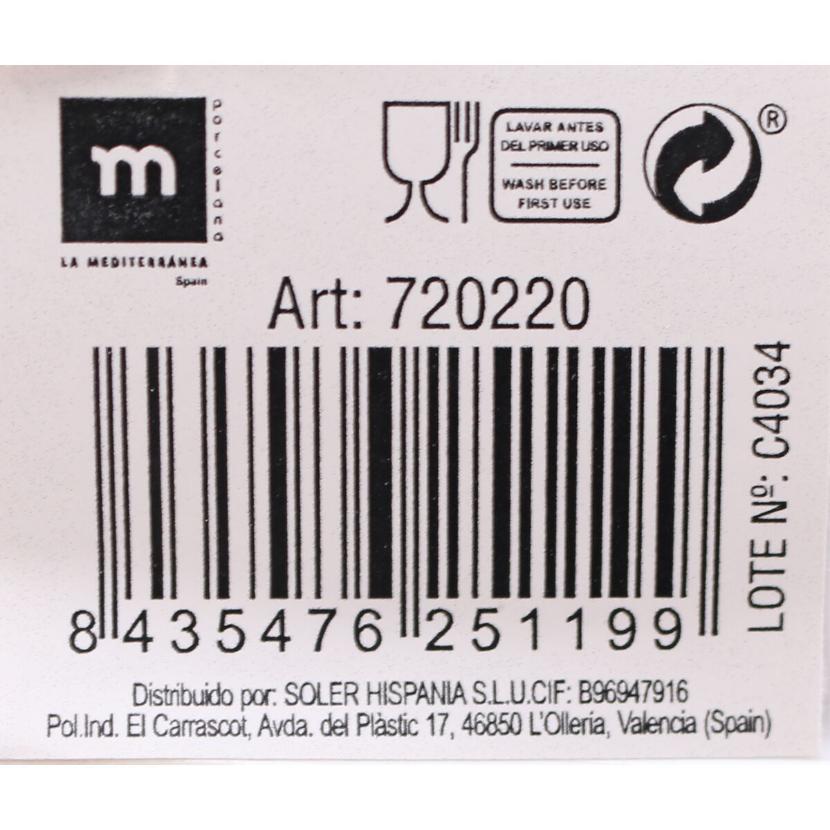 Δίσκος La Mediterránea Yummy Λευκό Πορσελάνη 35,3 x 12 x 5 cm (35,3 x 12 x 5 cm)