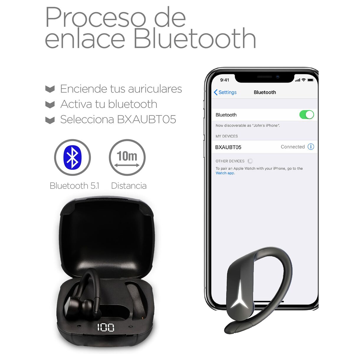 Αθλητικά Ακουστικά KSIX Sport Buds 2 700 mAh Αθλητικά Ακουστικά KSIX Sport Buds 2 700 mAh