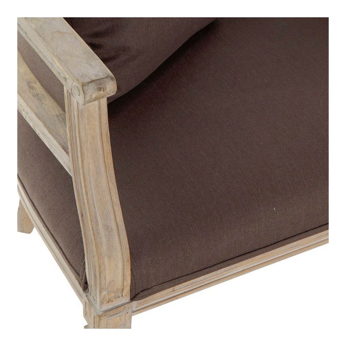 Καναπές DKD Home Decor Καφέ λινό ξύλο καουτσούκ Παραδοσιακά (122 x 69 x 72 cm) Καναπές DKD Home Decor Καφέ λινό ξύλο καουτσούκ Παραδοσιακά (122 x 69 x 72 cm)