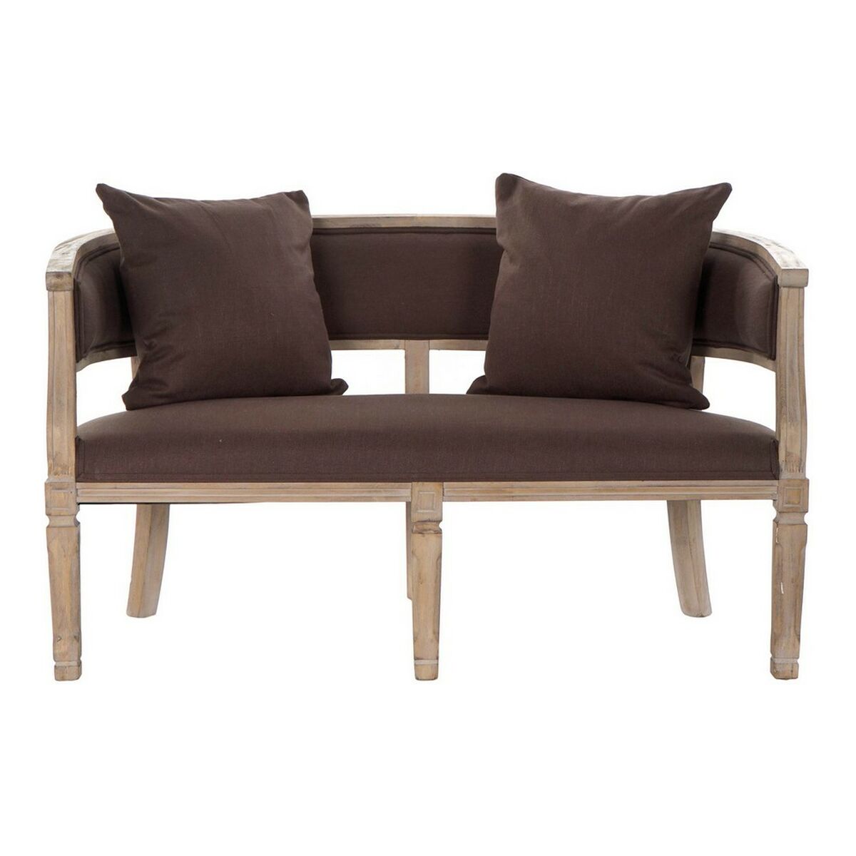 Καναπές DKD Home Decor Καφέ λινό ξύλο καουτσούκ Παραδοσιακά (122 x 69 x 72 cm) Καναπές DKD Home Decor Καφέ λινό ξύλο καουτσούκ Παραδοσιακά (122 x 69 x 72 cm)
