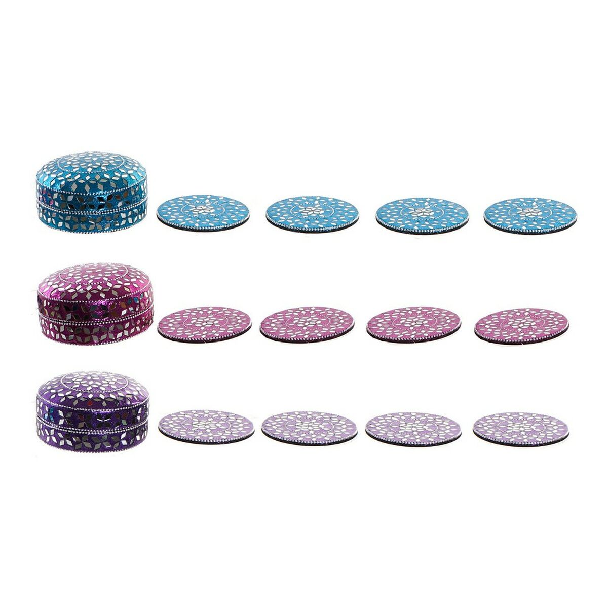 Σουβέρ DKD Home Decor Αλουμίνιο Ξύλο MDF (3 pcs) Σουβέρ DKD Home Decor Αλουμίνιο Ξύλο MDF (3 pcs)