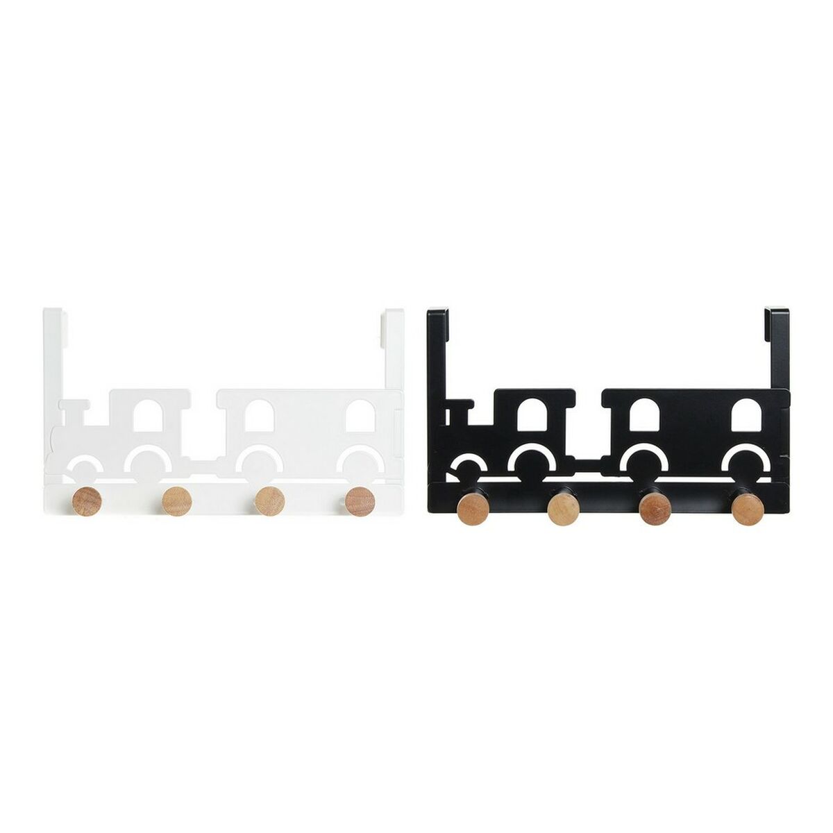 Κρεμάστρα για τις Πόρτες DKD Home Decor 8424001835546 Τρένο Λευκό Μαύρο Μέταλλο Ξύλο MDF 28,5 x 8,5 x 16,5 cm (x2) Κρεμάστρα για τις Πόρτες DKD Home Decor 8424001835546 Τρένο Λευκό Μαύρο Μέταλλο Ξύλο MDF 28,5 x 8,5 x 16,5 cm (x2)