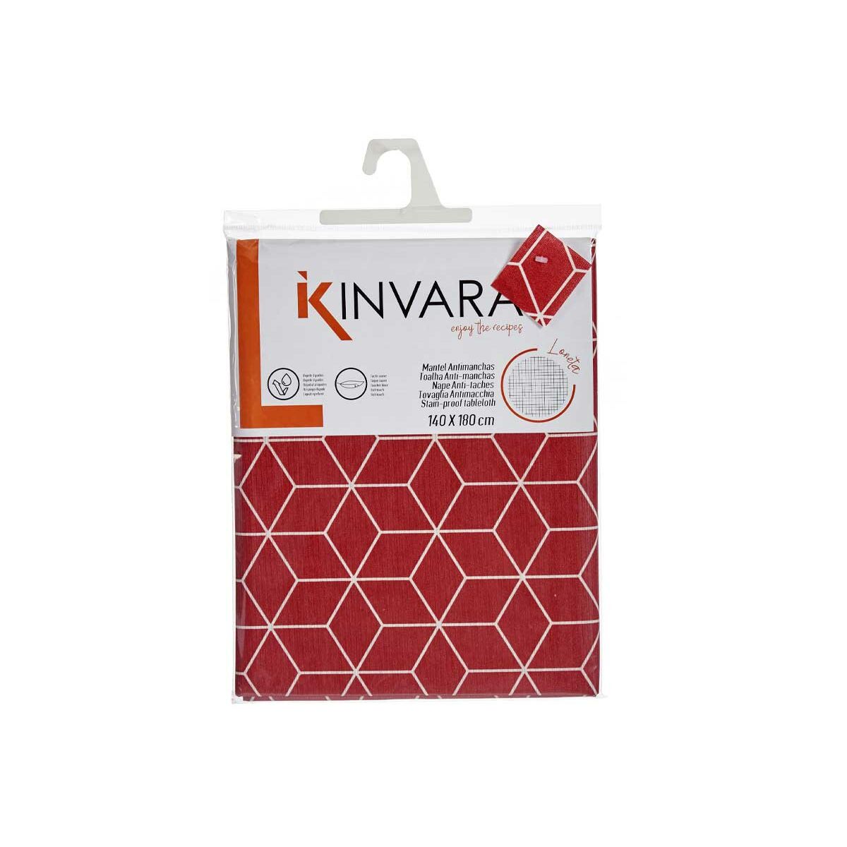 Τραπεζομάντηλο Kinvara CUBIC-26195-1 Λευκό Μπορντό Καμβά Τραπεζομάντηλο Kinvara CUBIC-26195-1 Λευκό Μπορντό Καμβά