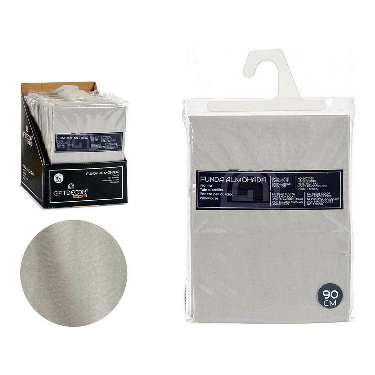 Θήκη μαξιλαριού Gift Decor Γκρι 45 x 0,3 x 90 cm 15,5 x 21 x 1,5 cm 16 x 21 x 0,2 cm
