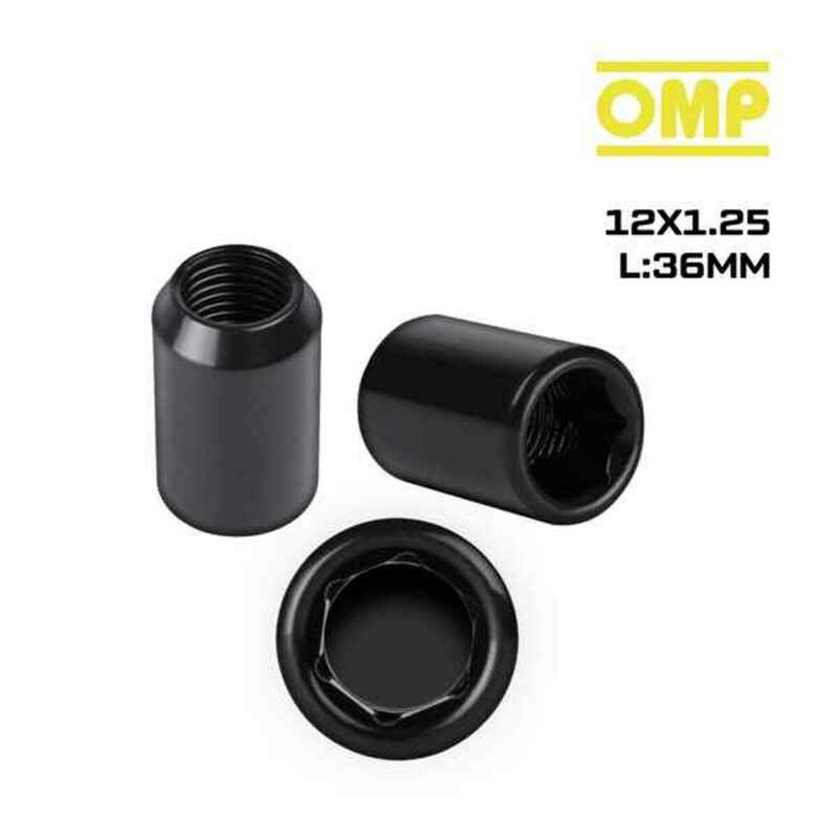 Παξιμάδι OMP OMPS09731201 M12 x 1,25 4 uds Μαύρο