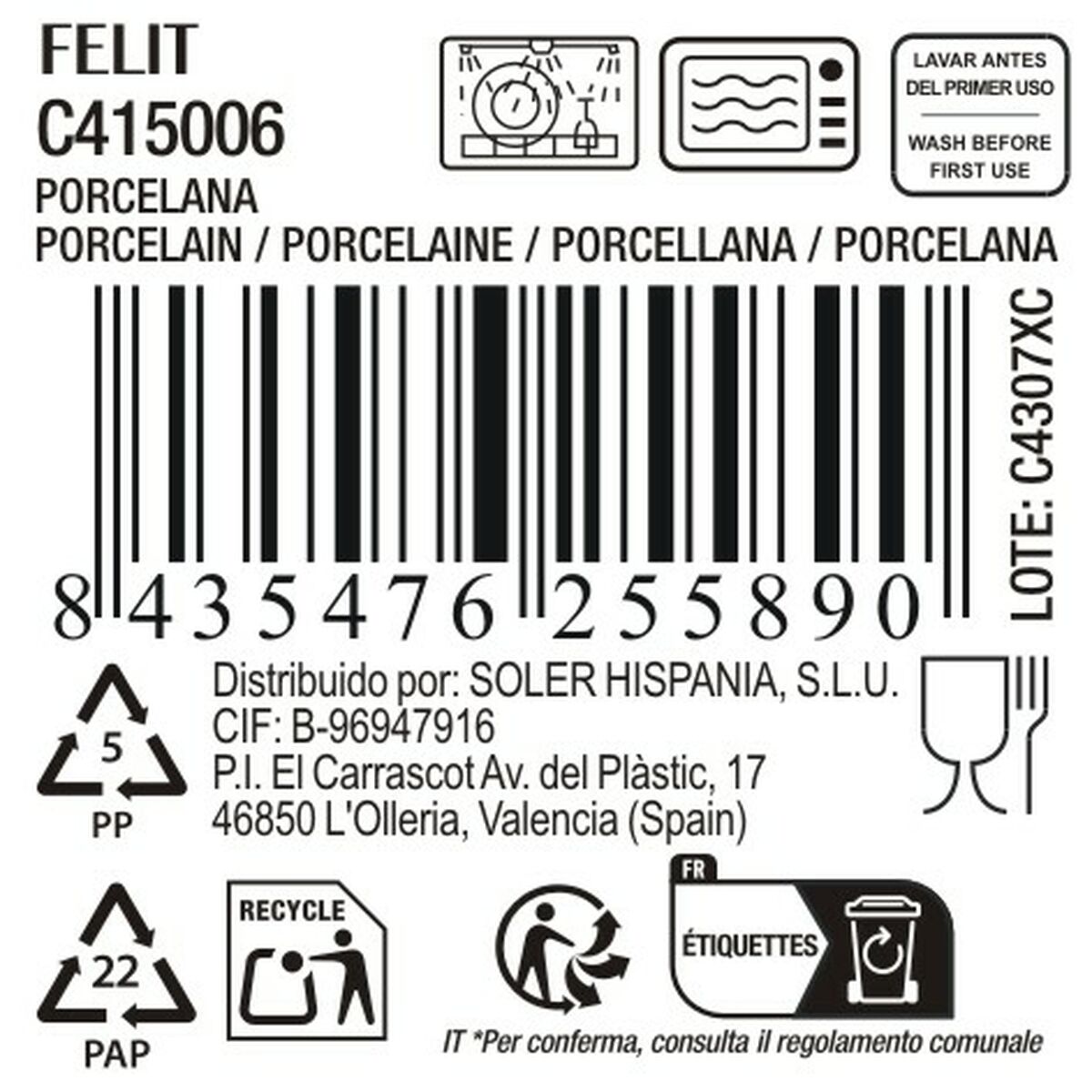 Βαθύ Πιάτο La Mediterránea Felit (ø 22,5 cm)