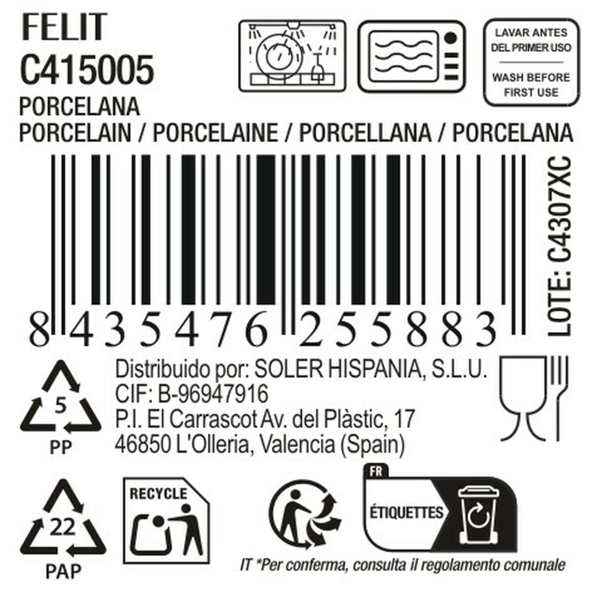 Πιάτο για Επιδόρπιο La Mediterránea Felit (ø 19 cm)