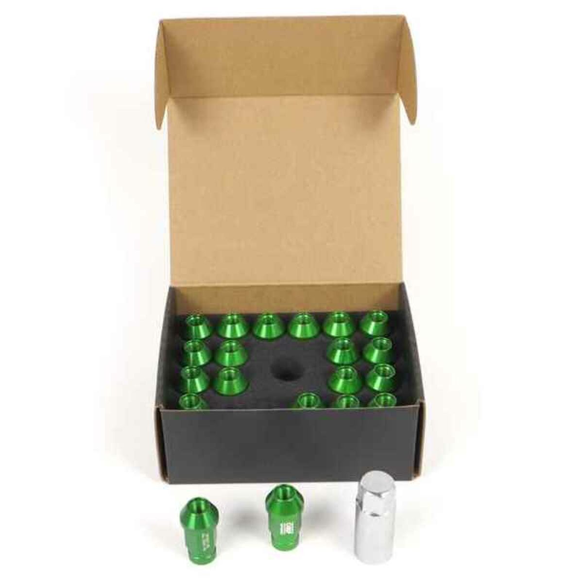 Set Παξιμάδια OMP 7075 40 mm M12 x 1,25 20 uds Πράσινο Set Παξιμάδια OMP 7075 40 mm M12 x 1,25 20 uds Πράσινο