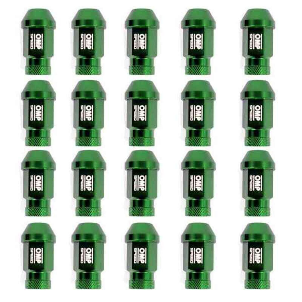 Set Παξιμάδια OMP 7075 40 mm M12 x 1,25 20 uds Πράσινο Set Παξιμάδια OMP 7075 40 mm M12 x 1,25 20 uds Πράσινο