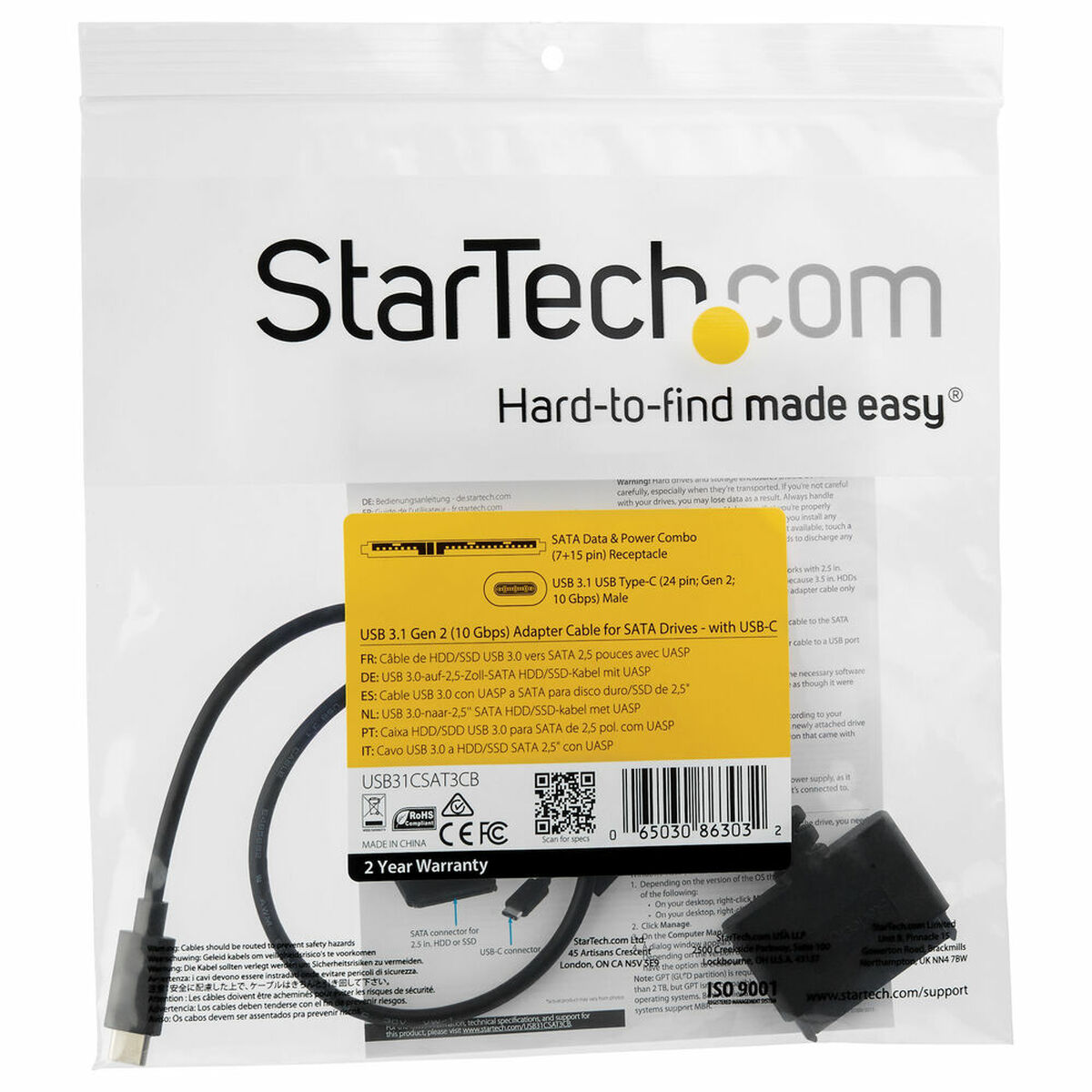Αντάπτορας Σκληρού Δίσκου USB σε SATA Startech USB31CSAT3CB 2.5