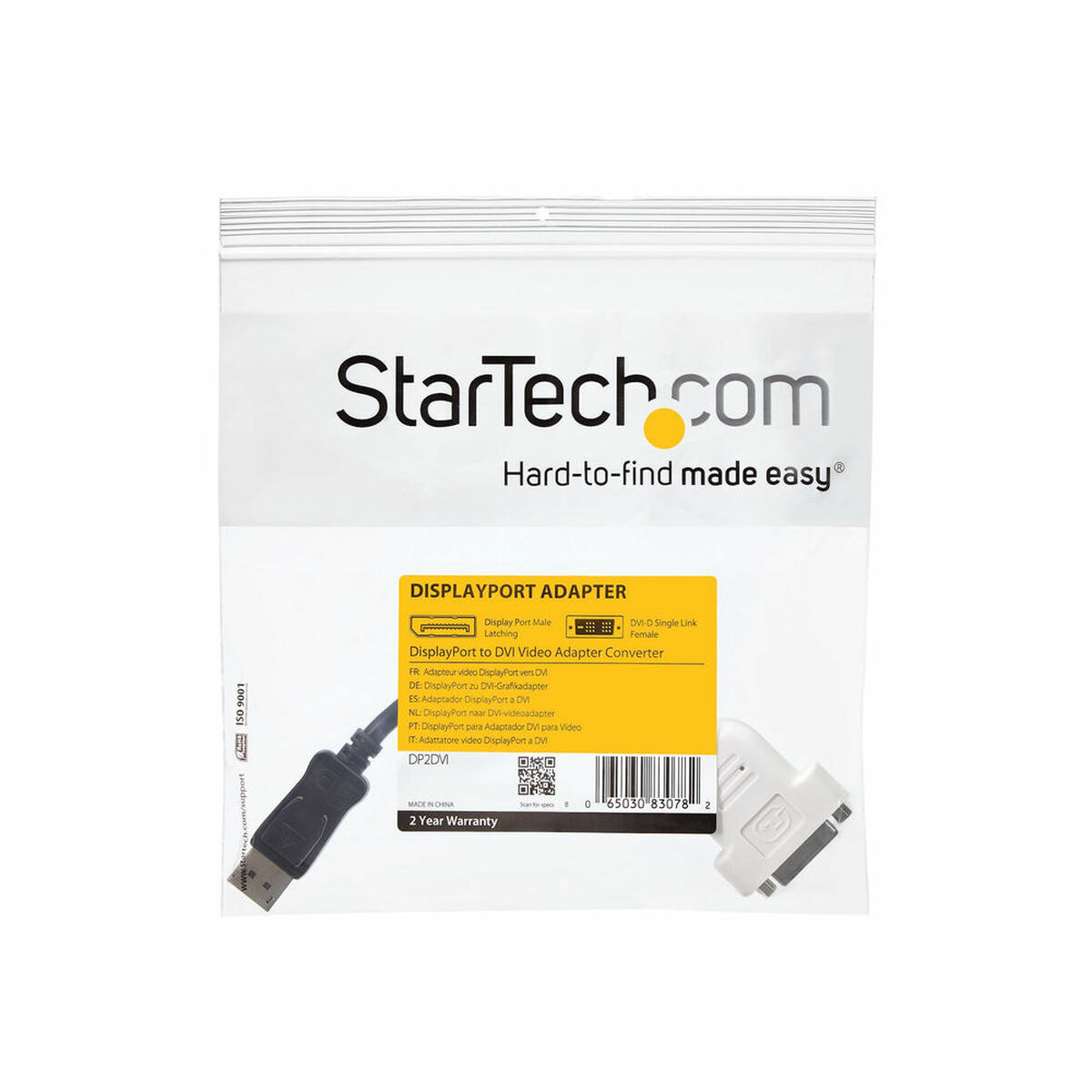 DisplayPort Αντάπτορας σε DVI Startech DP2DVI Μαύρο DisplayPort Αντάπτορας σε DVI Startech DP2DVI Μαύρο