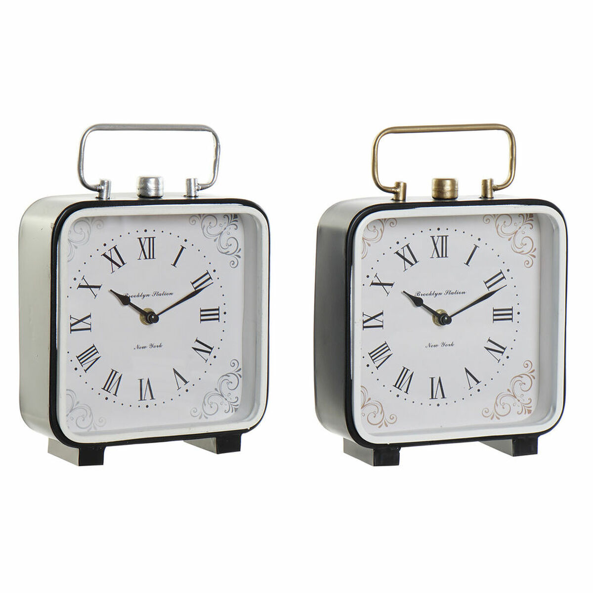 Bordklokke DKD Home Decor 19 x 7 x 27 cm Κρυστάλλινο Μαύρο Μπλε Λευκό Σίδερο (x2) Bordklokke DKD Home Decor 19 x 7 x 27 cm Κρυστάλλινο Μαύρο Μπλε Λευκό Σίδερο (x2)