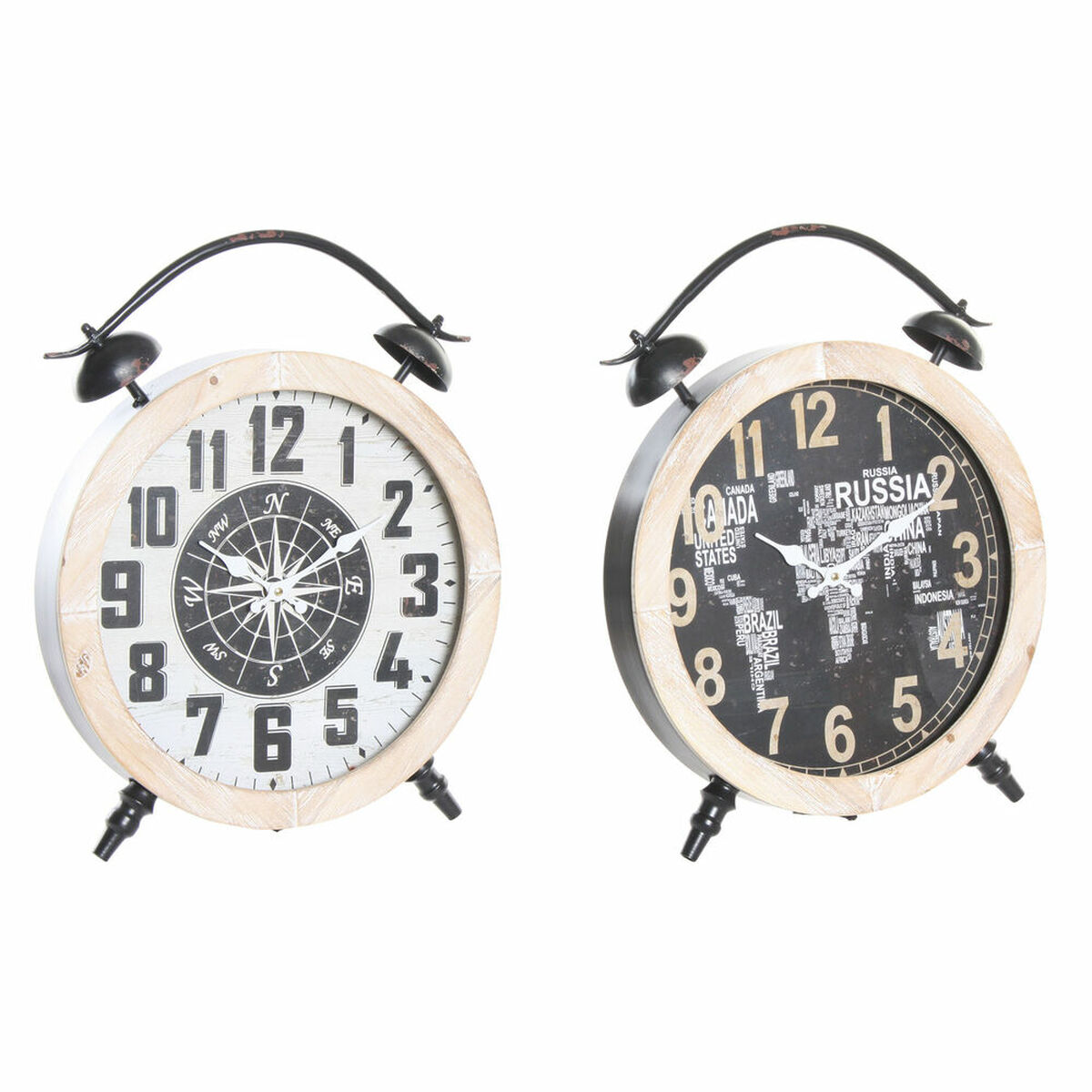 Bordklokke DKD Home Decor 41 x 6,5 x 52,5 cm Κρυστάλλινο Φυσικό Μαύρο Λευκό Σίδερο Vintage Ξύλο MDF (x2) Bordklokke DKD Home Decor 41 x 6,5 x 52,5 cm Κρυστάλλινο Φυσικό Μαύρο Λευκό Σίδερο Vintage Ξύλο MDF (x2)